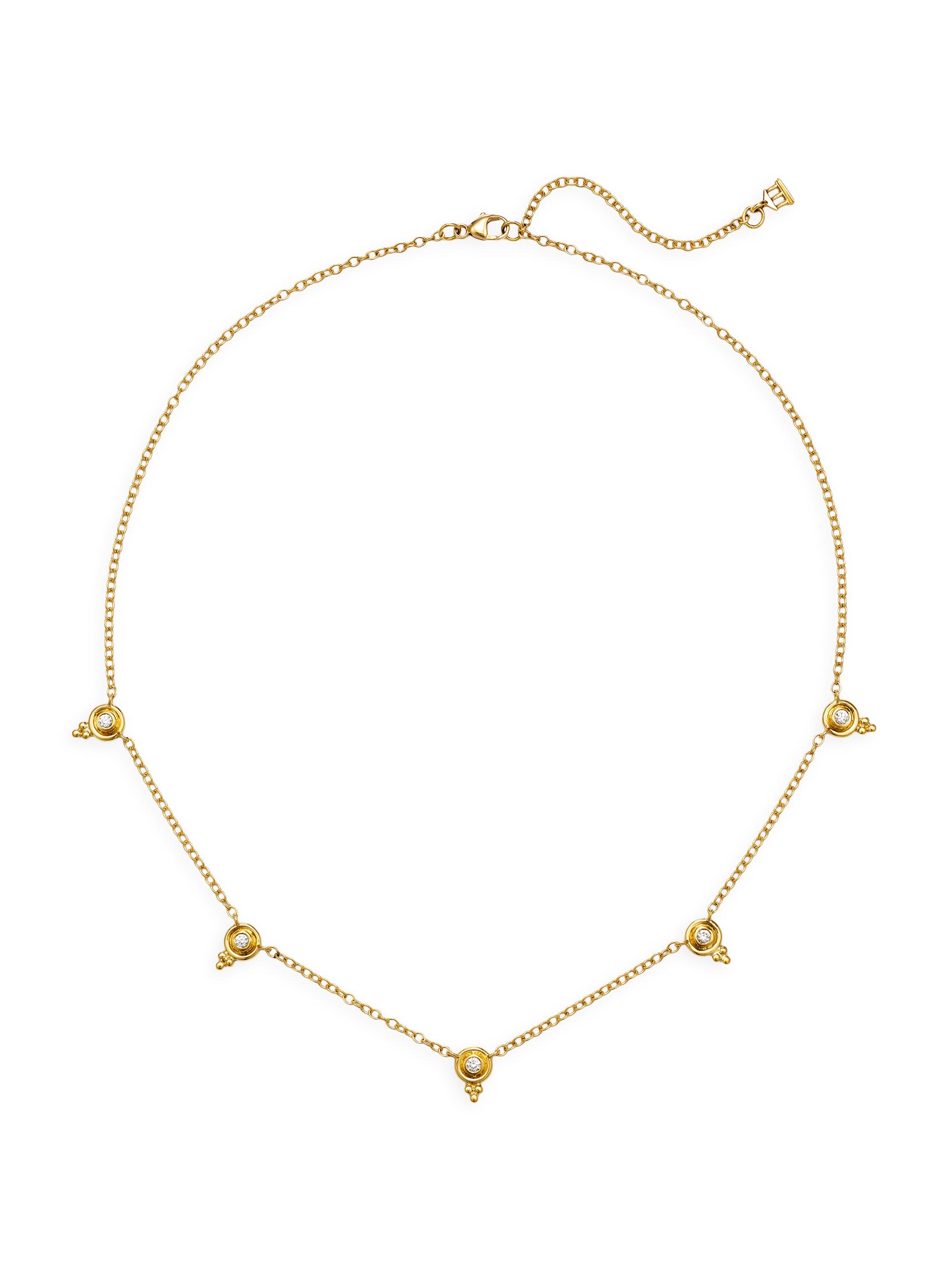 Temple St. Clair Women's Florence86 CL White 18K Yellow Gold & 0.25 TCW Diamond Temple Necklace - Gold