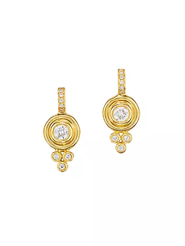 Classic 18K Yellow Gold & 0.5 TCW Diamond Drop Earrings