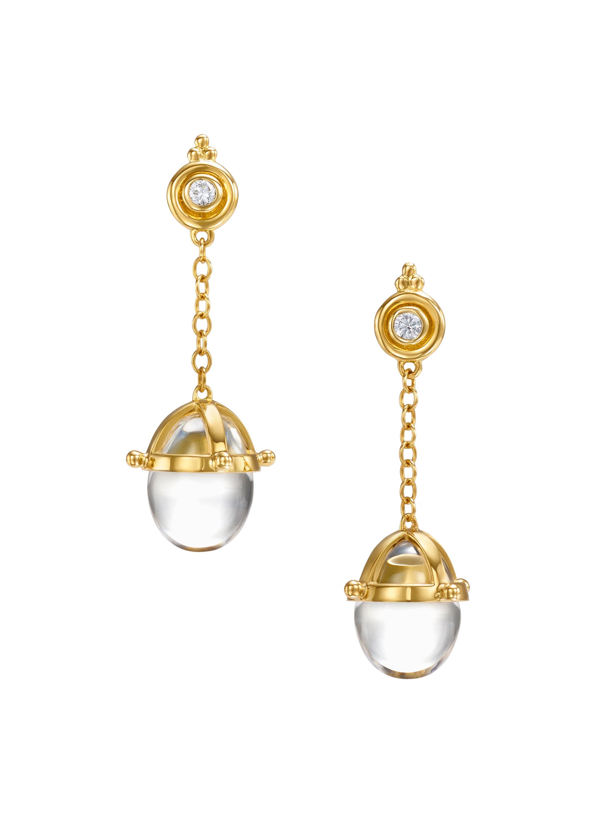 Temple St. Clair Women's Florence86 18K Yellow Gold, Crystal & 0.12 TCW Diamond Drop Earrings - Gold