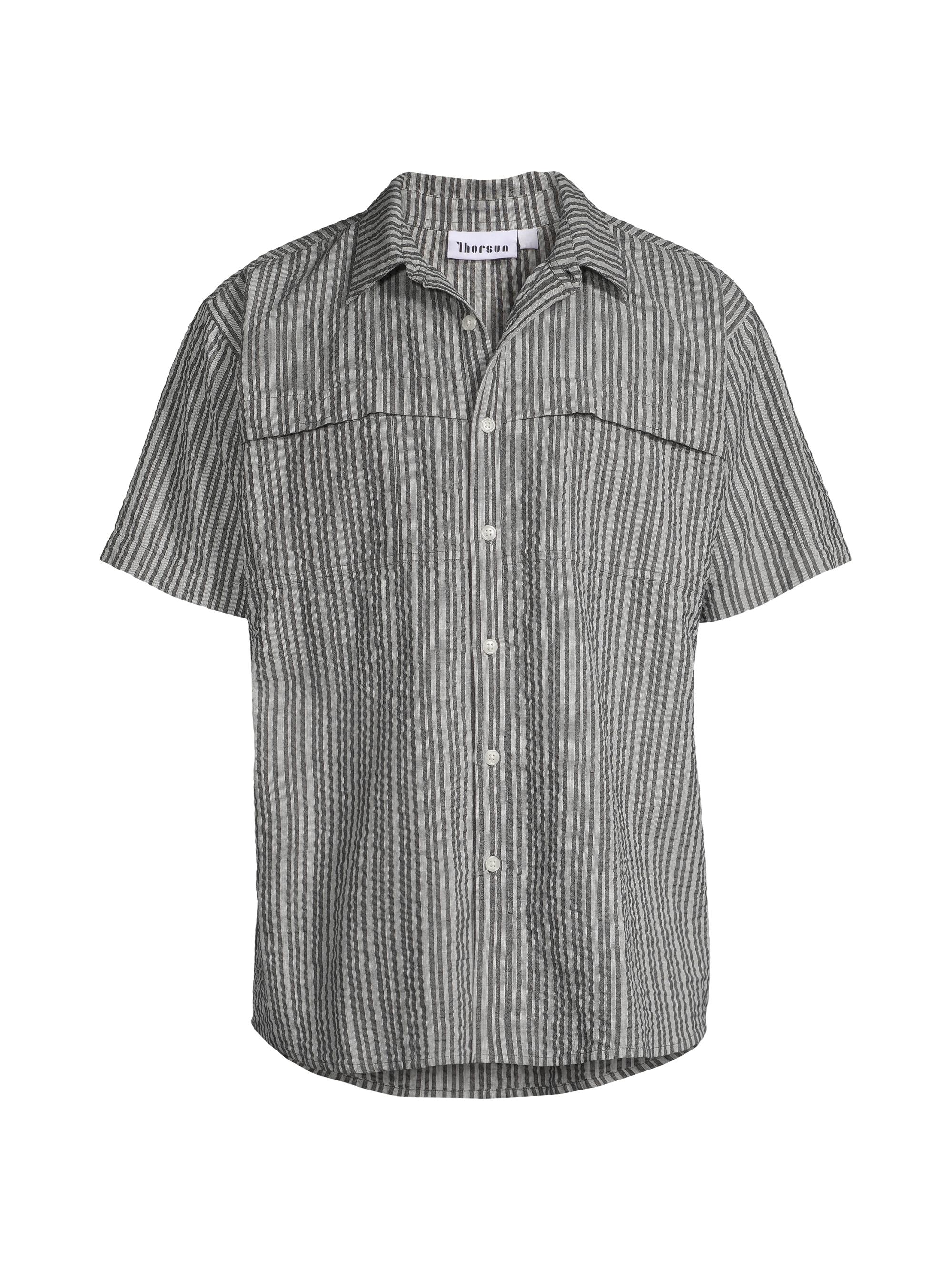 Thorsun Men's Travel Cotton Shirt - Stripped Blue