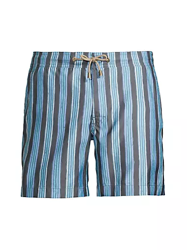 Blurry Stripe Printed Swim Shorts
