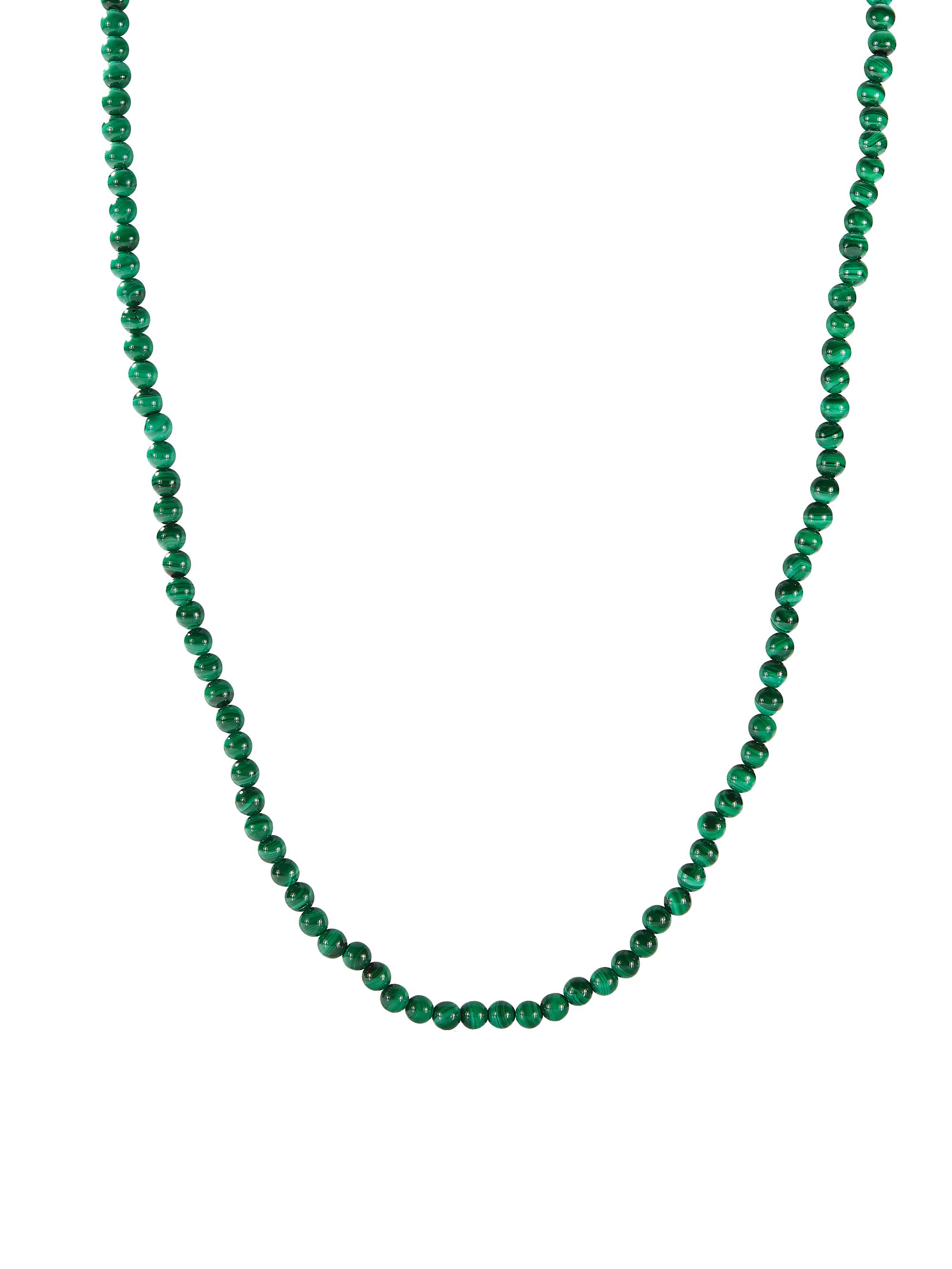Mateo Men's Malachite & 14K Yellow Gold Beaded Necklace - Yellow Gold