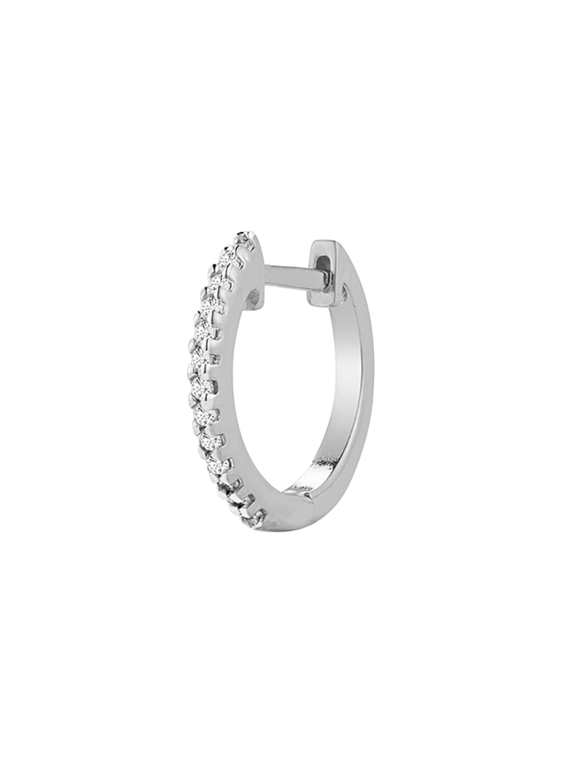 Mateo Men's 14K White Gold & 0.104 TCW Diamond Huggie Earring - White Gold