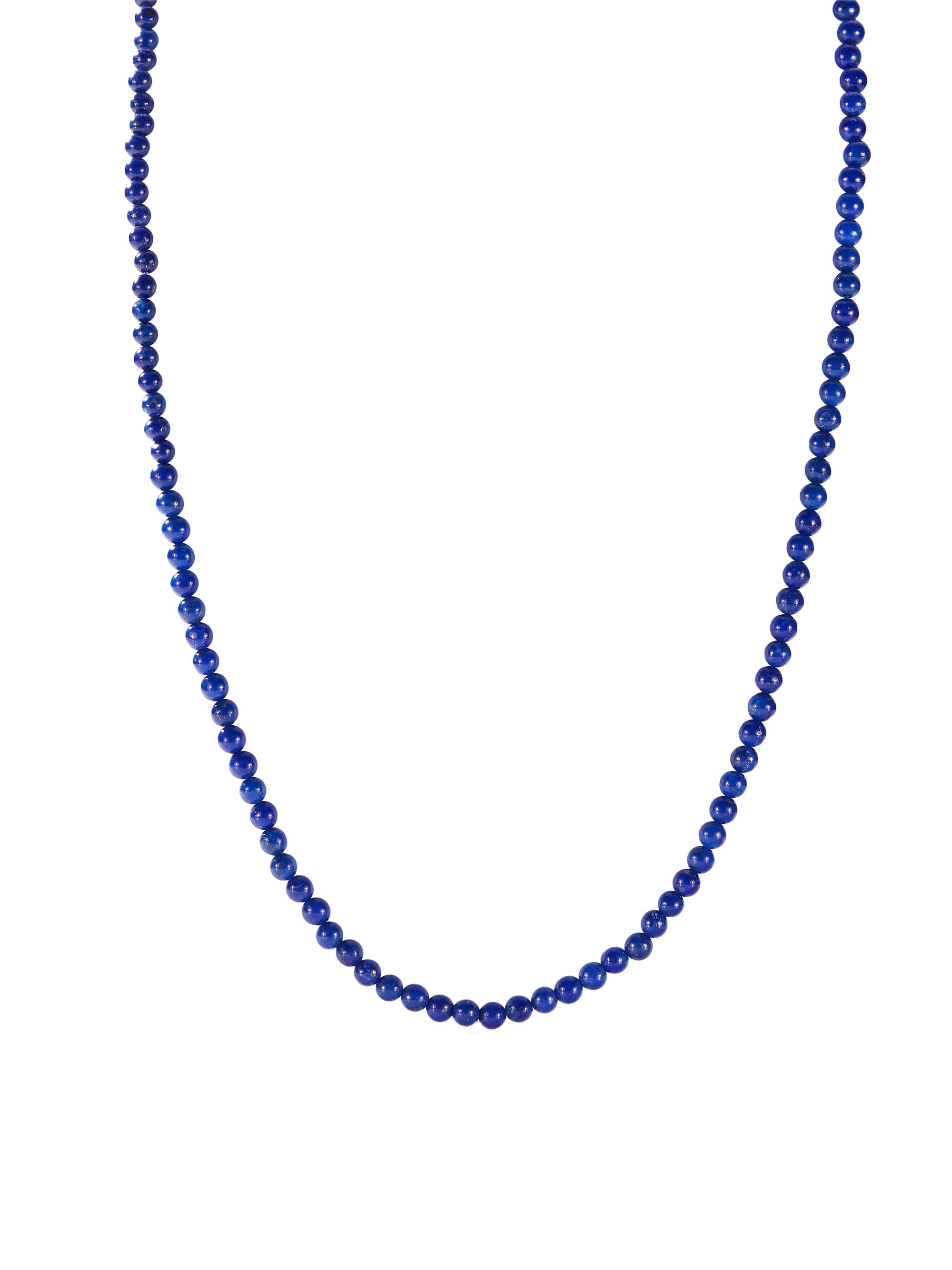 Mateo Men's Lapis & 14K Yellow Gold Beaded Necklace - Yellow Gold