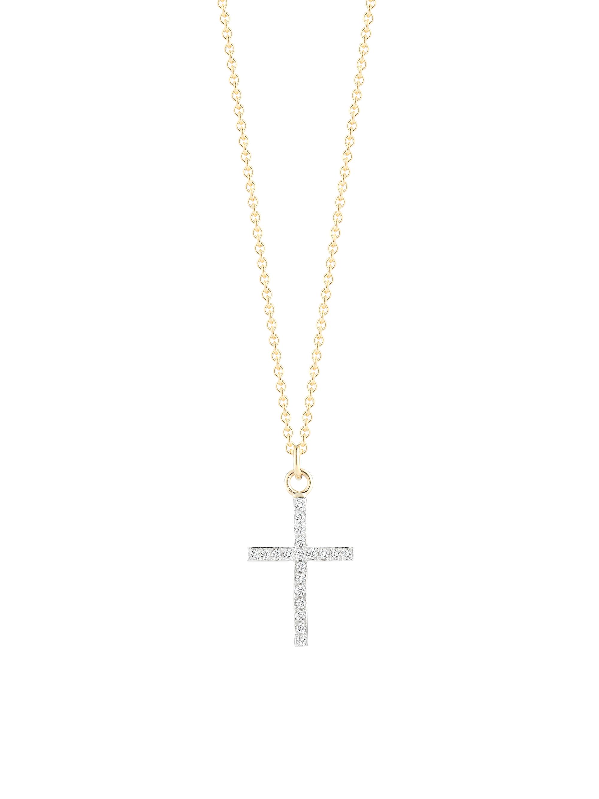 Mateo Men's 14K Yellow Gold & 0.08 TCW Diamond Cross Pendant Necklace - Yellow Gold