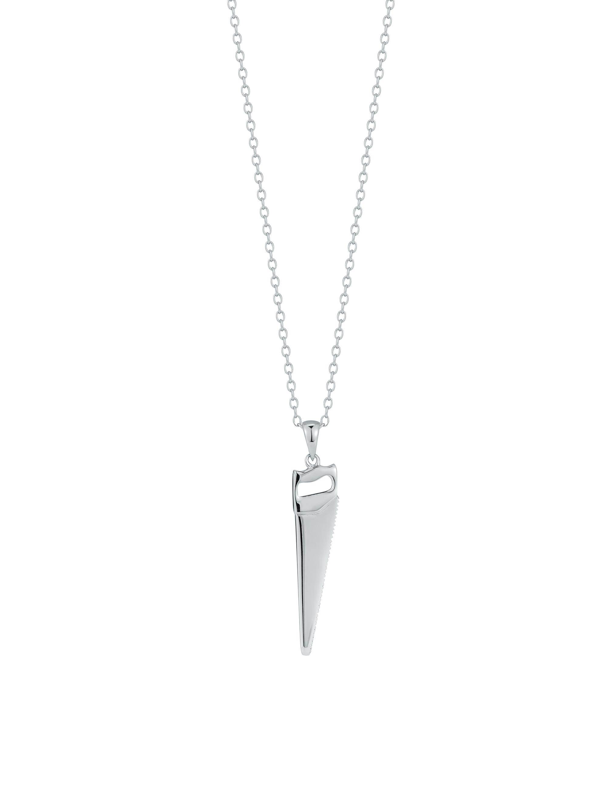 Mateo Men's Saw Sterling Silver Pendant Necklace - Sterling Silver