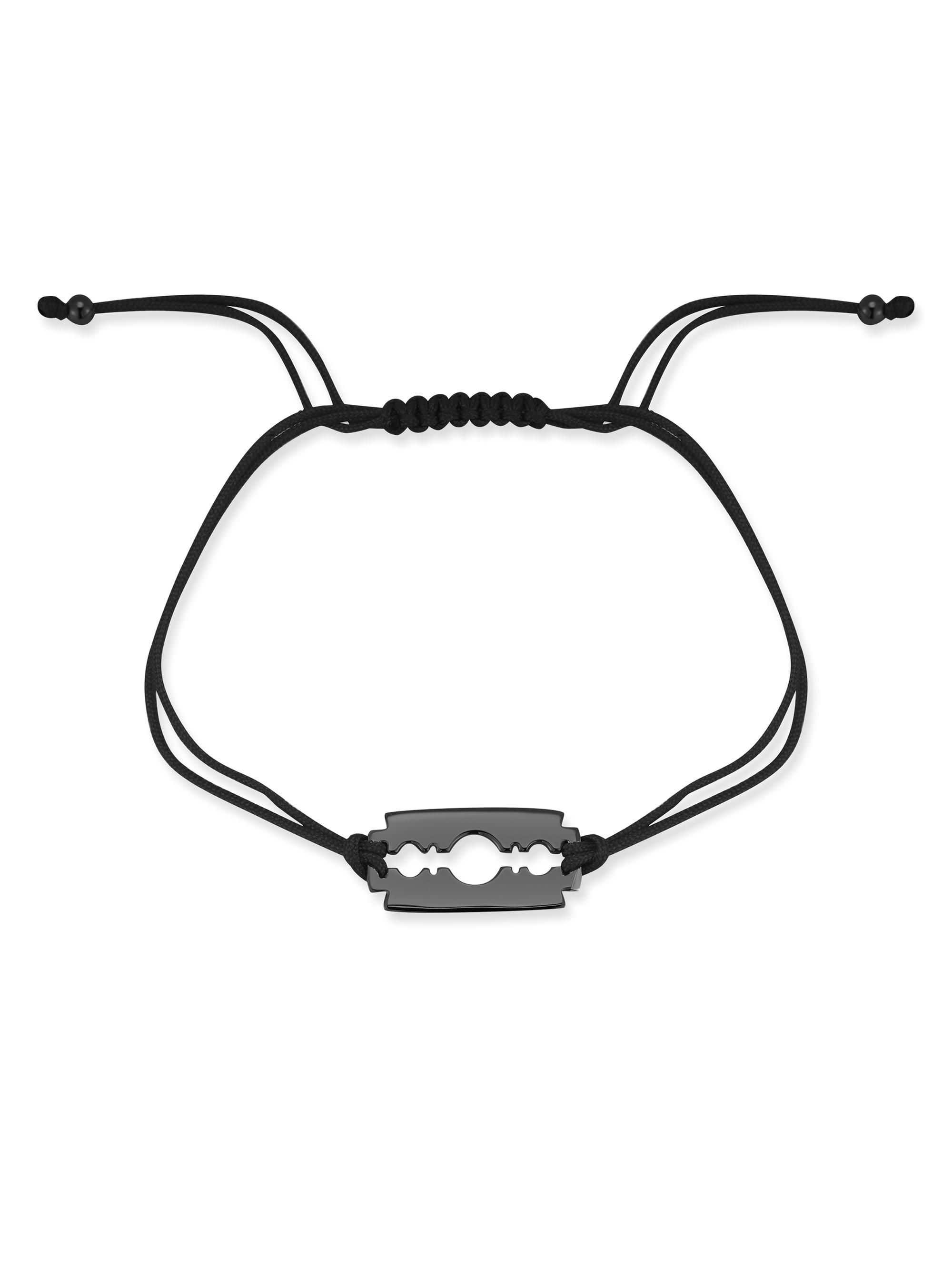 Mateo Men's All That Works Sterling Silver Razor String Bracelet - Red