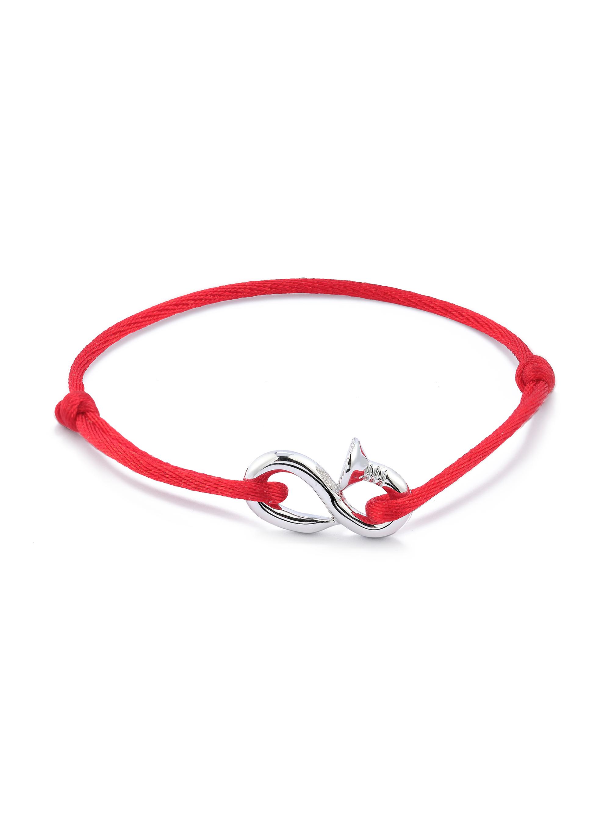 Mateo Men's Bent Nail Sterling Silver & Nylon Bracelet - Black