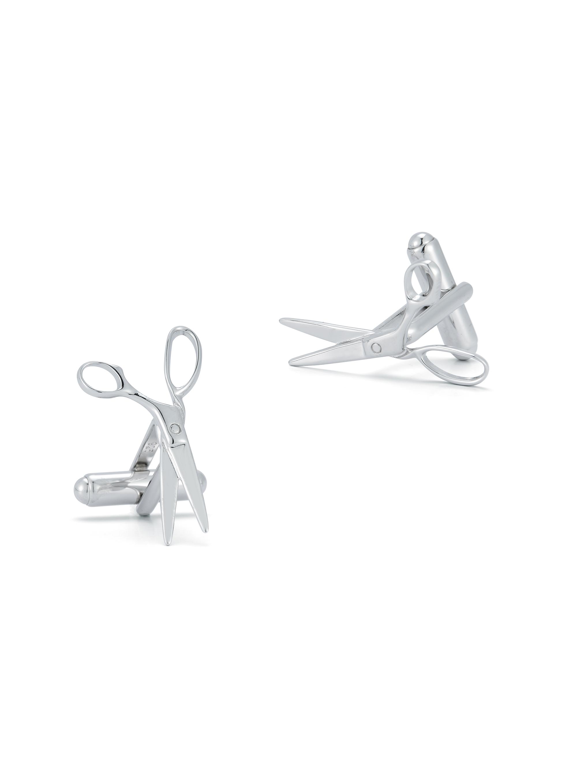 Mateo Men's All That Works Scissor Sterling Silver Cufflinks - Sterling Silver