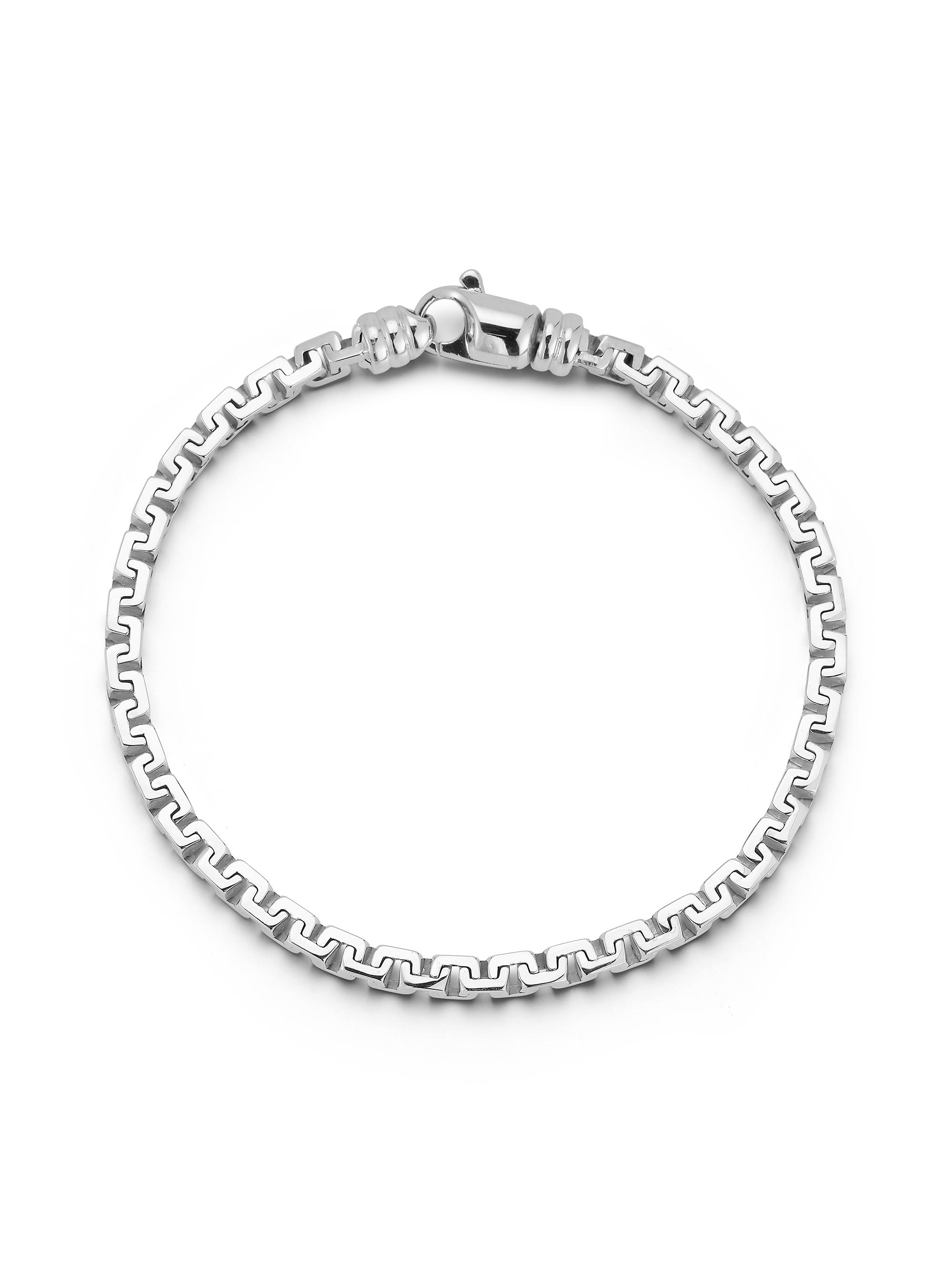 Mateo Men's All That Works Sterling Silver Square Box Chain Bracelet/8" - Sterling Silver