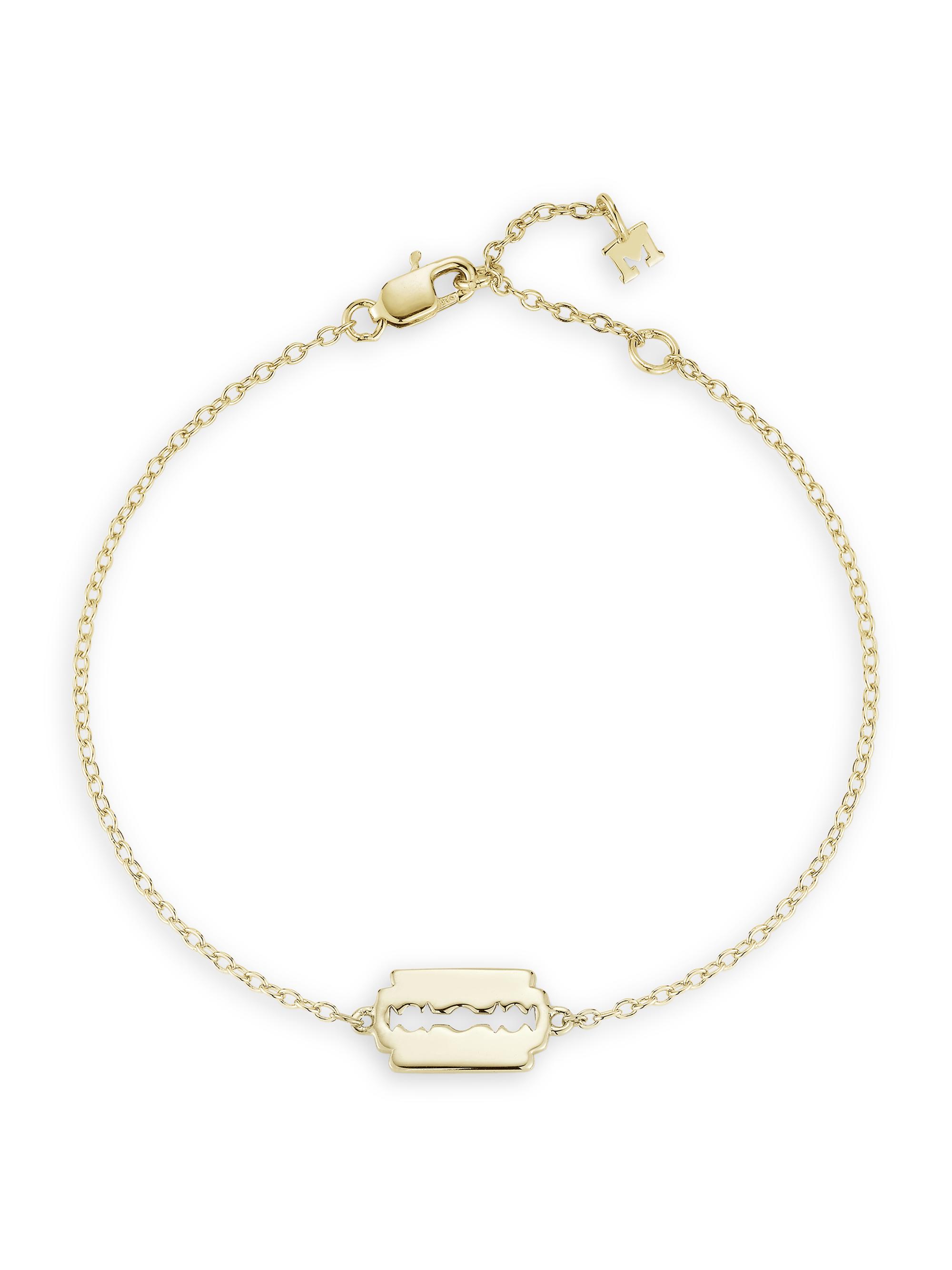 Mateo Men's All That Works 14K Yellow Gold Razor Blade Bracelet - Yellow Gold