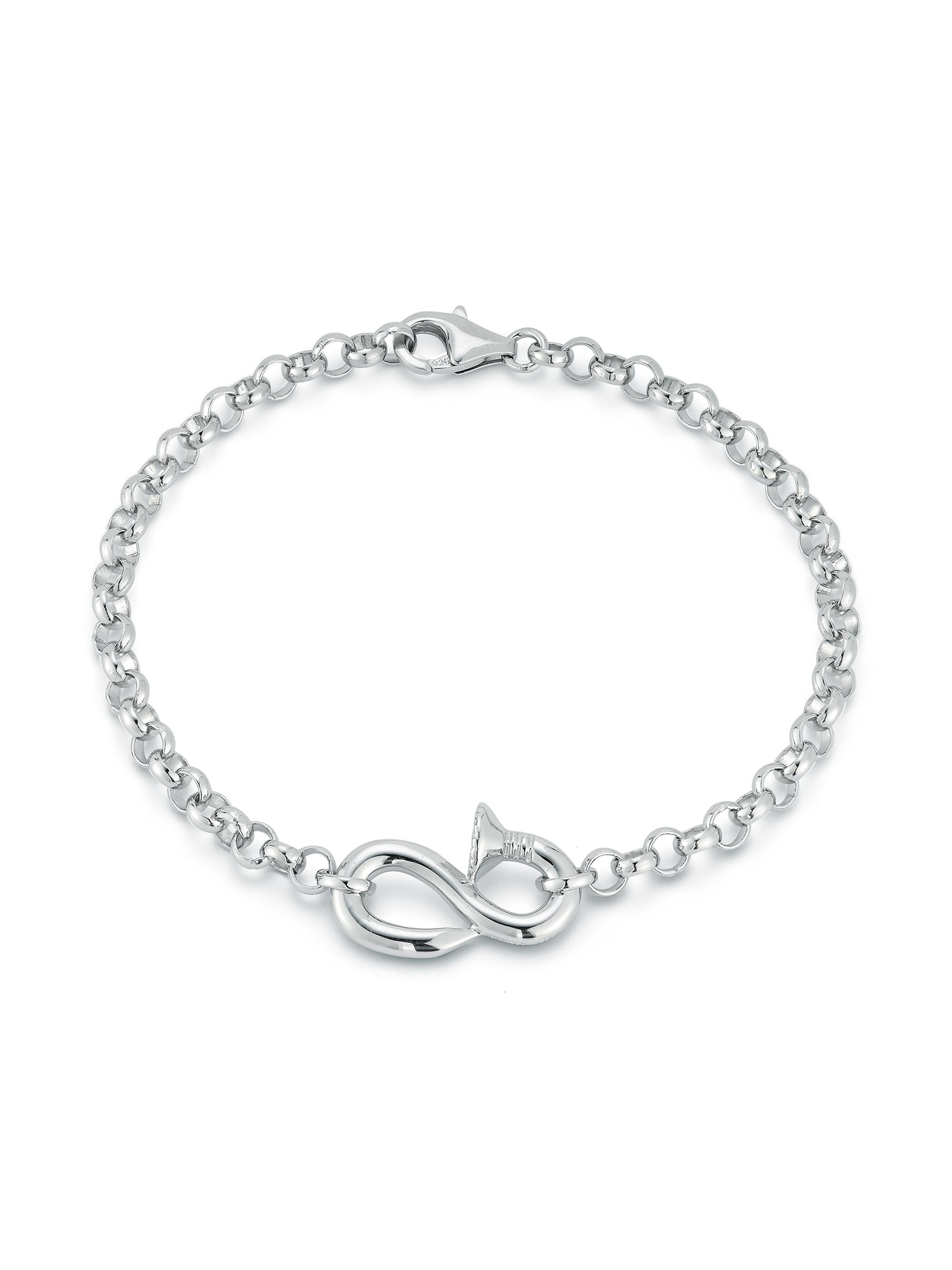 Mateo Men's Bent Nail Sterling Silver Chain Bracelet - Sterling Silver