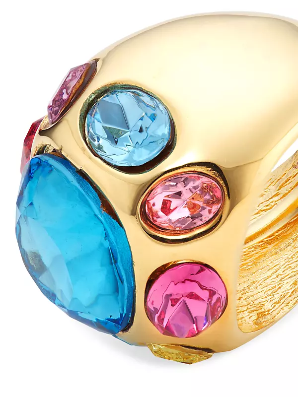 18K Gold-Plated & Rainbow Glass Crystal Ring
