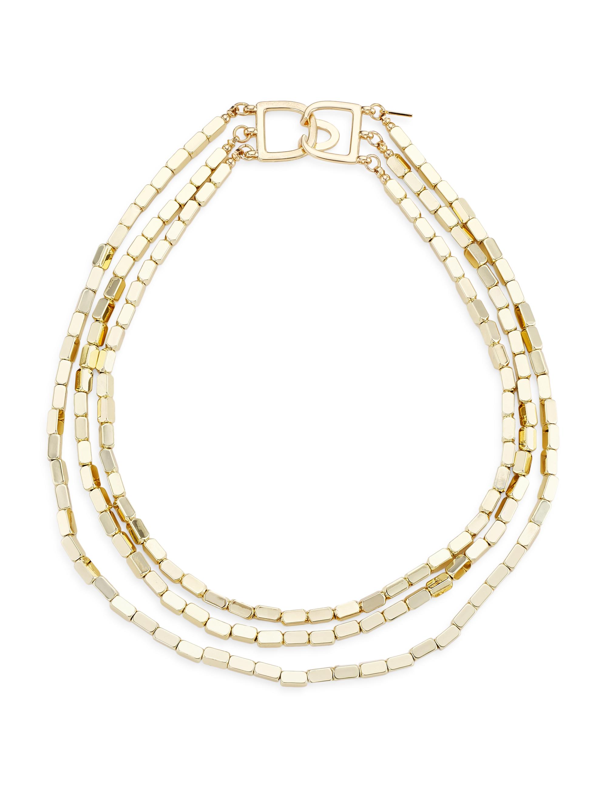 Kenneth Jay Lane Women's 14K-Gold-Plated Beaded 3-Strand Necklace - Gold
