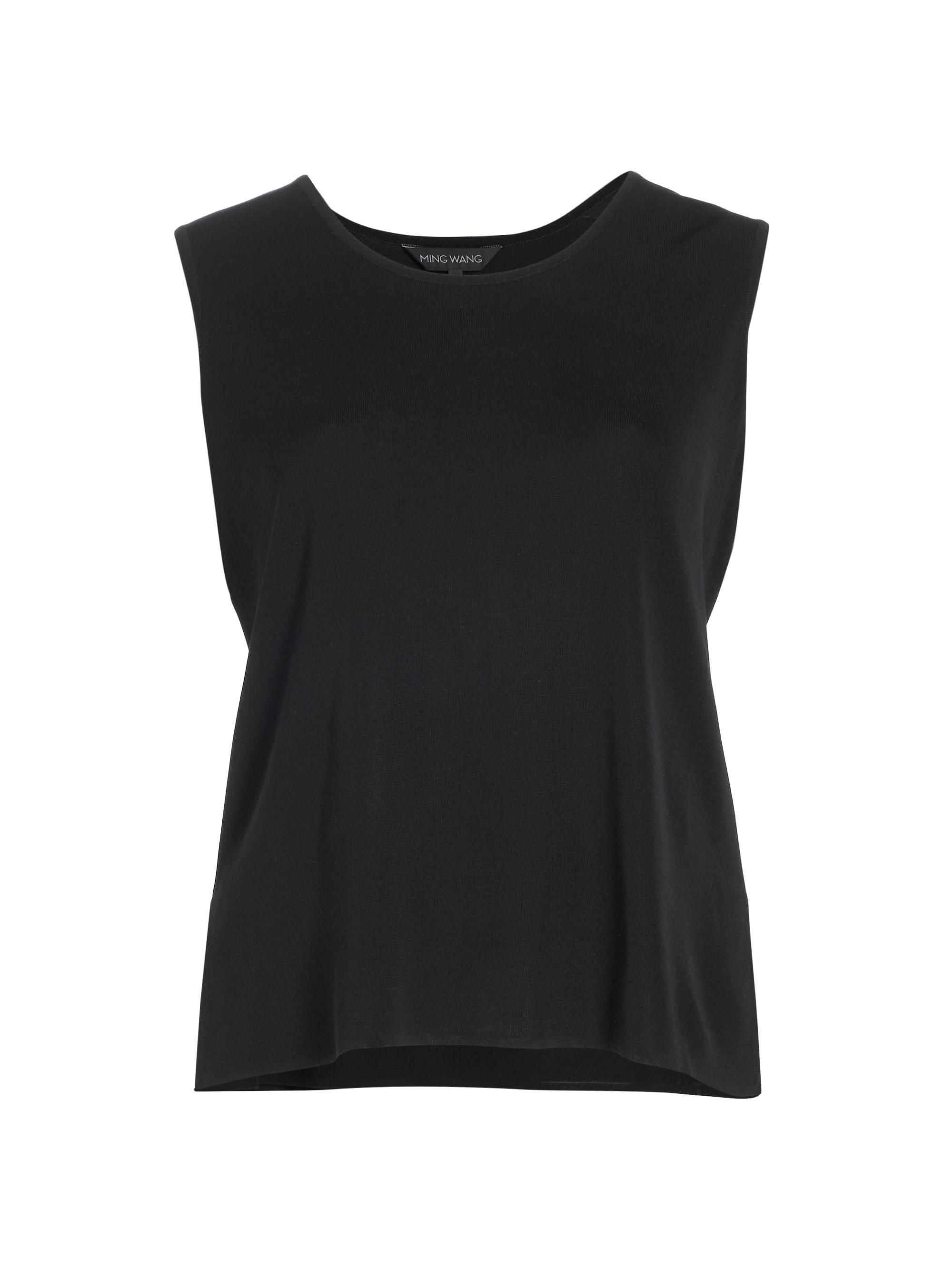 Ming Wang Women's Knit Scoopneck Tank - Black