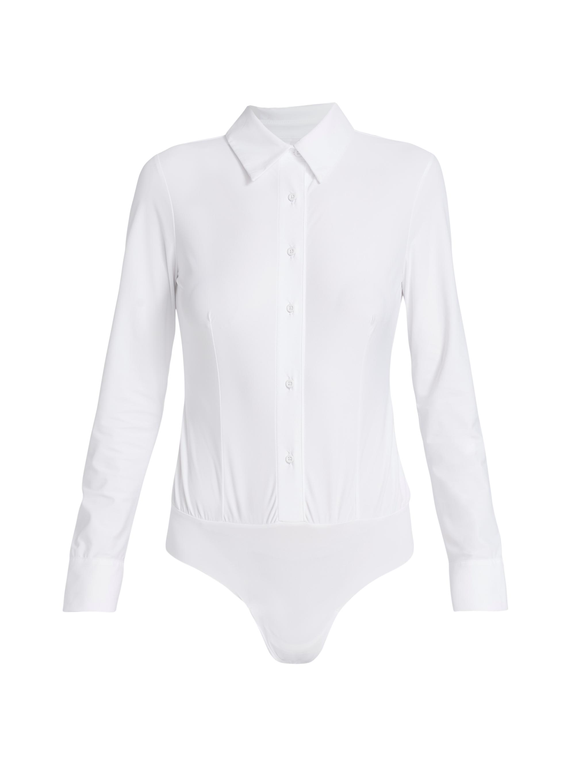 Commando Women's Classic Oxford Shirt Bodysuit - White