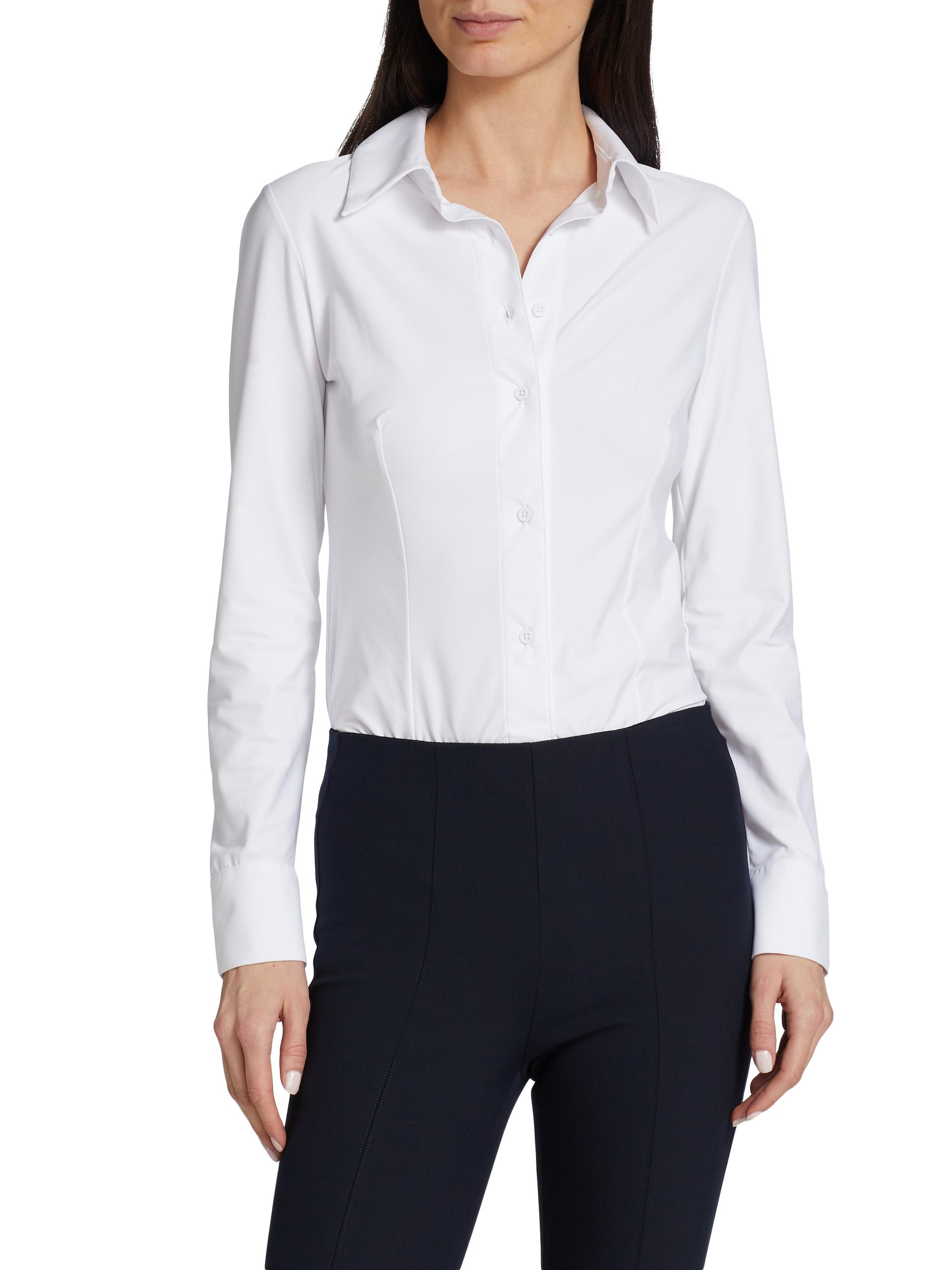 Commando Women's Classic Oxford Shirt Bodysuit - White | Thumbnail 3