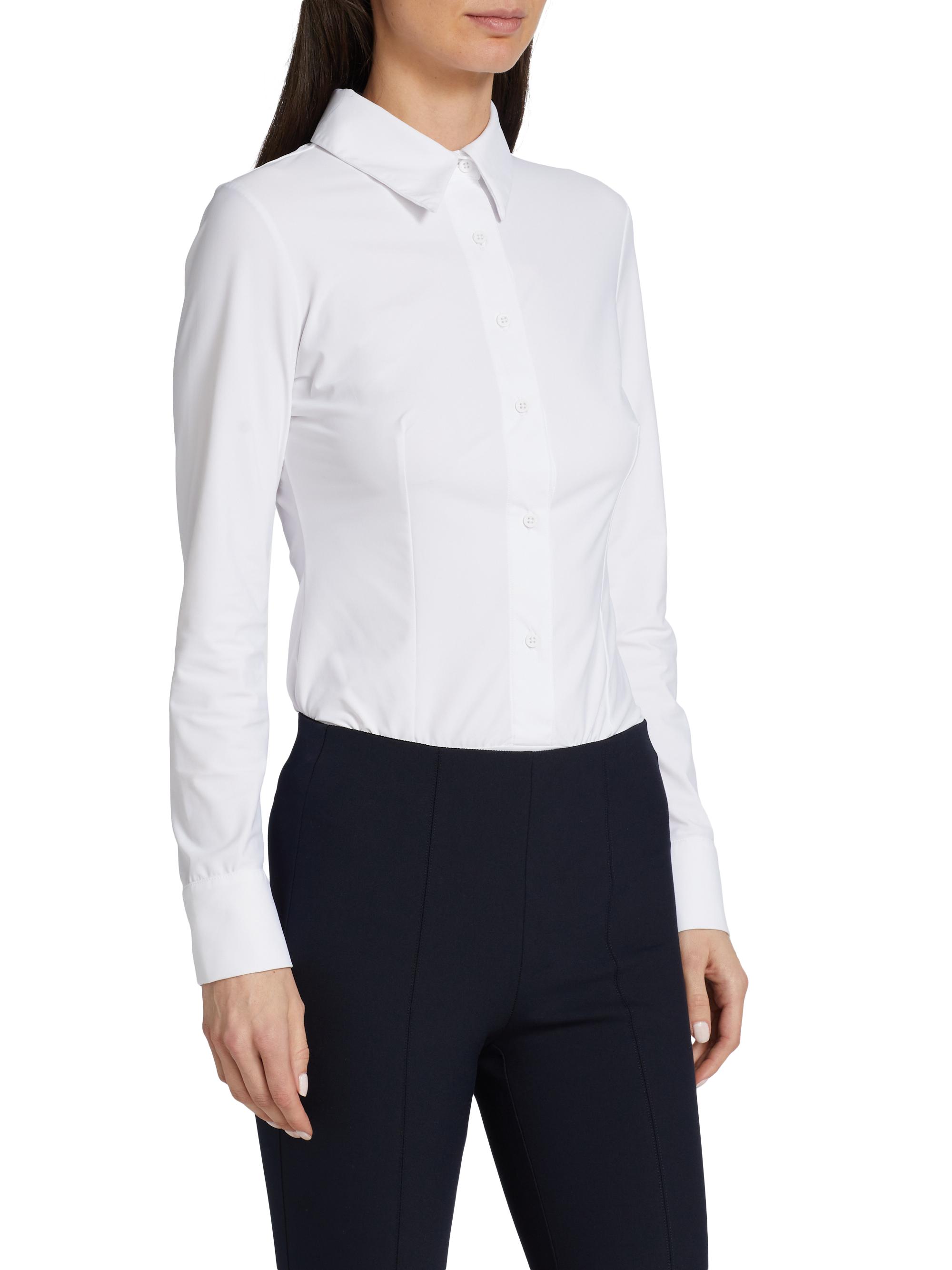 Commando Women's Classic Oxford Shirt Bodysuit - White | Thumbnail 4