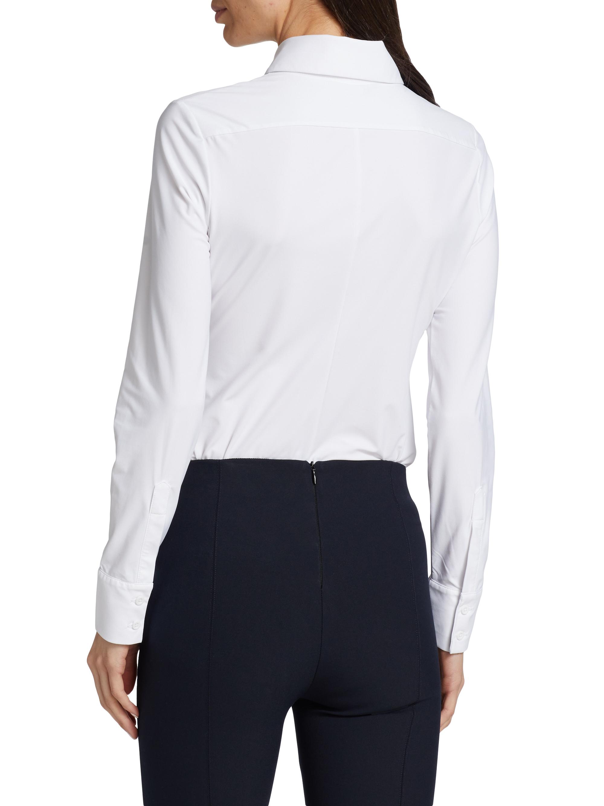 Commando Women's Classic Oxford Shirt Bodysuit - White | Thumbnail 5
