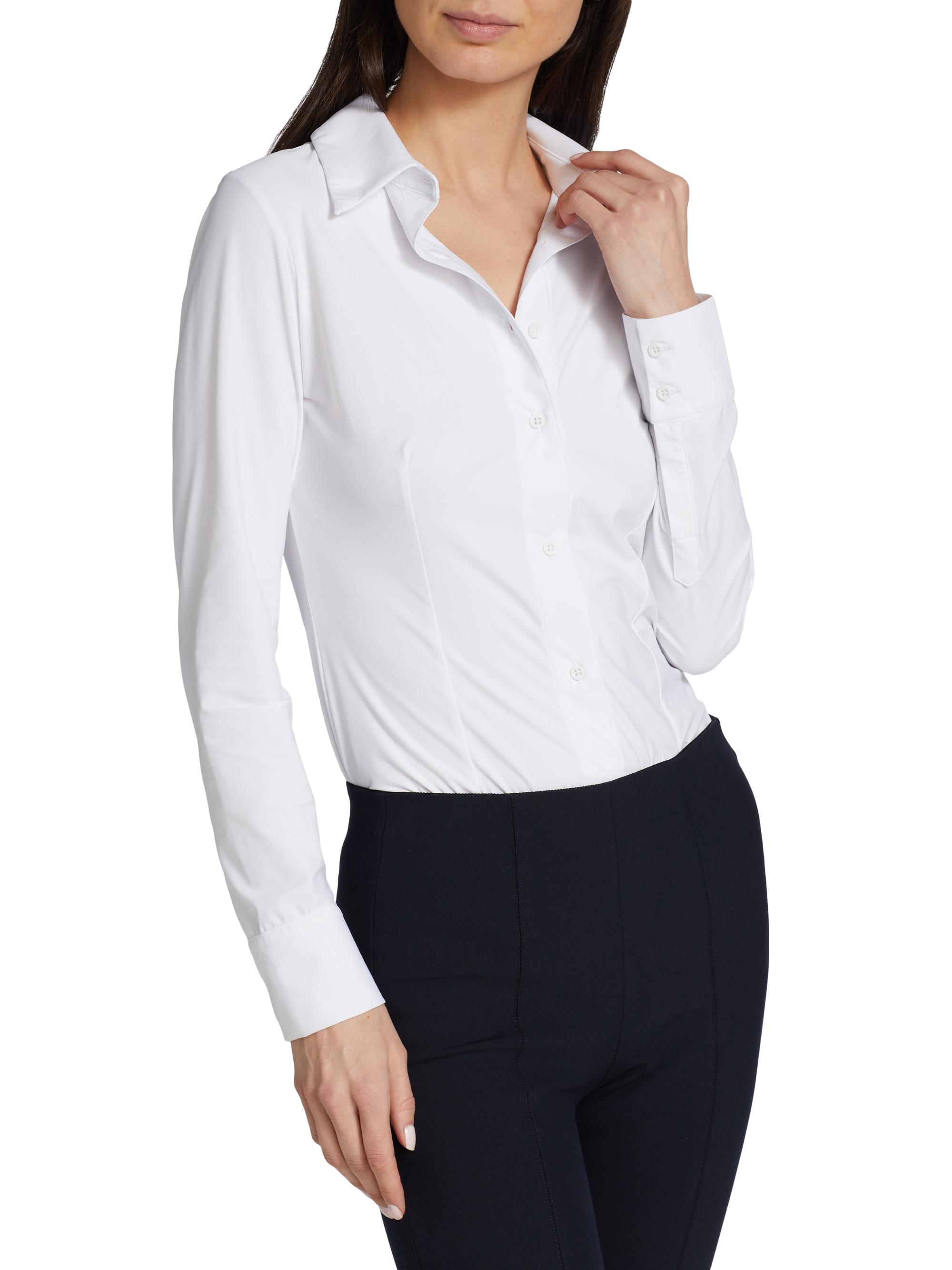 Commando Women's Classic Oxford Shirt Bodysuit - White | Thumbnail 7