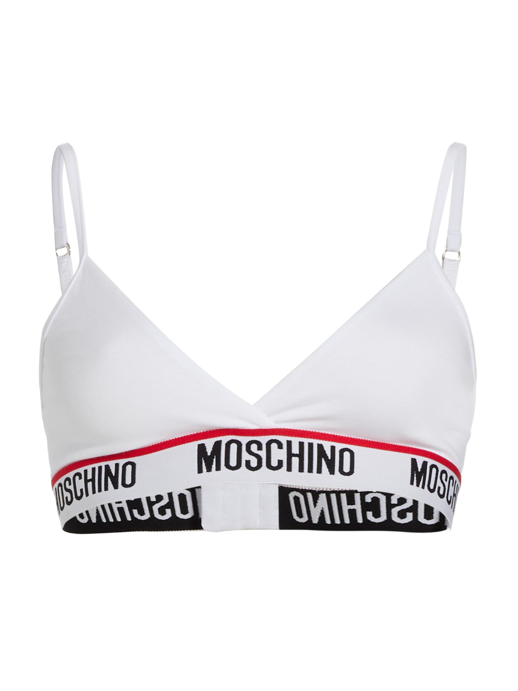Moschino Women's Triangle Logo Bra - White Archived
