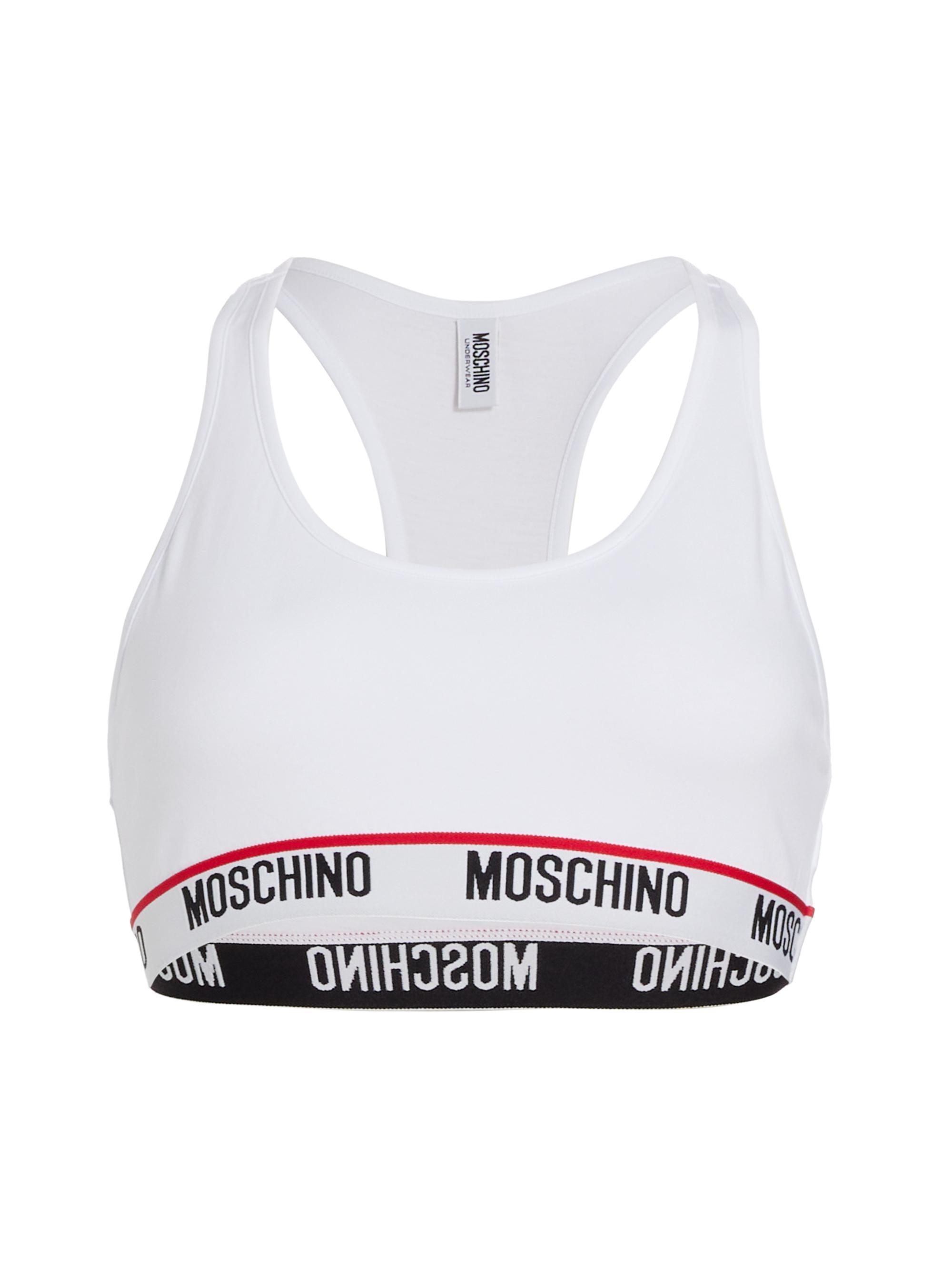 Moschino Women's Logo Tape Bra - White Archived