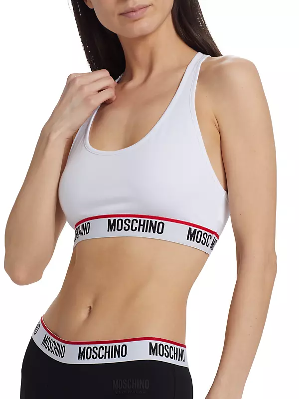 Shop Moschino Logo Tape Bra