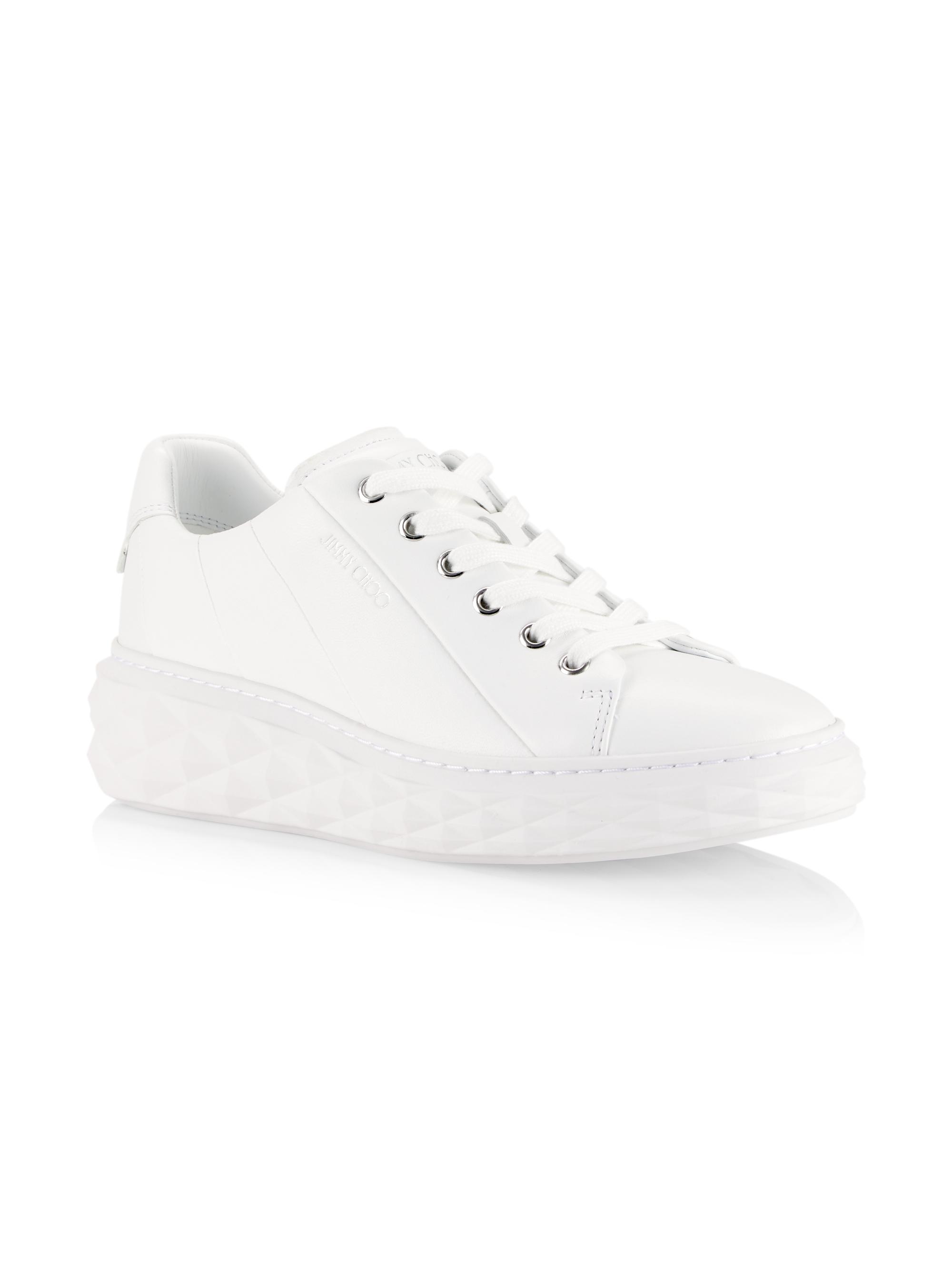 Jimmy Choo Diamond Light Leather Low-Top Sneakers | Saks Fifth Avenue
