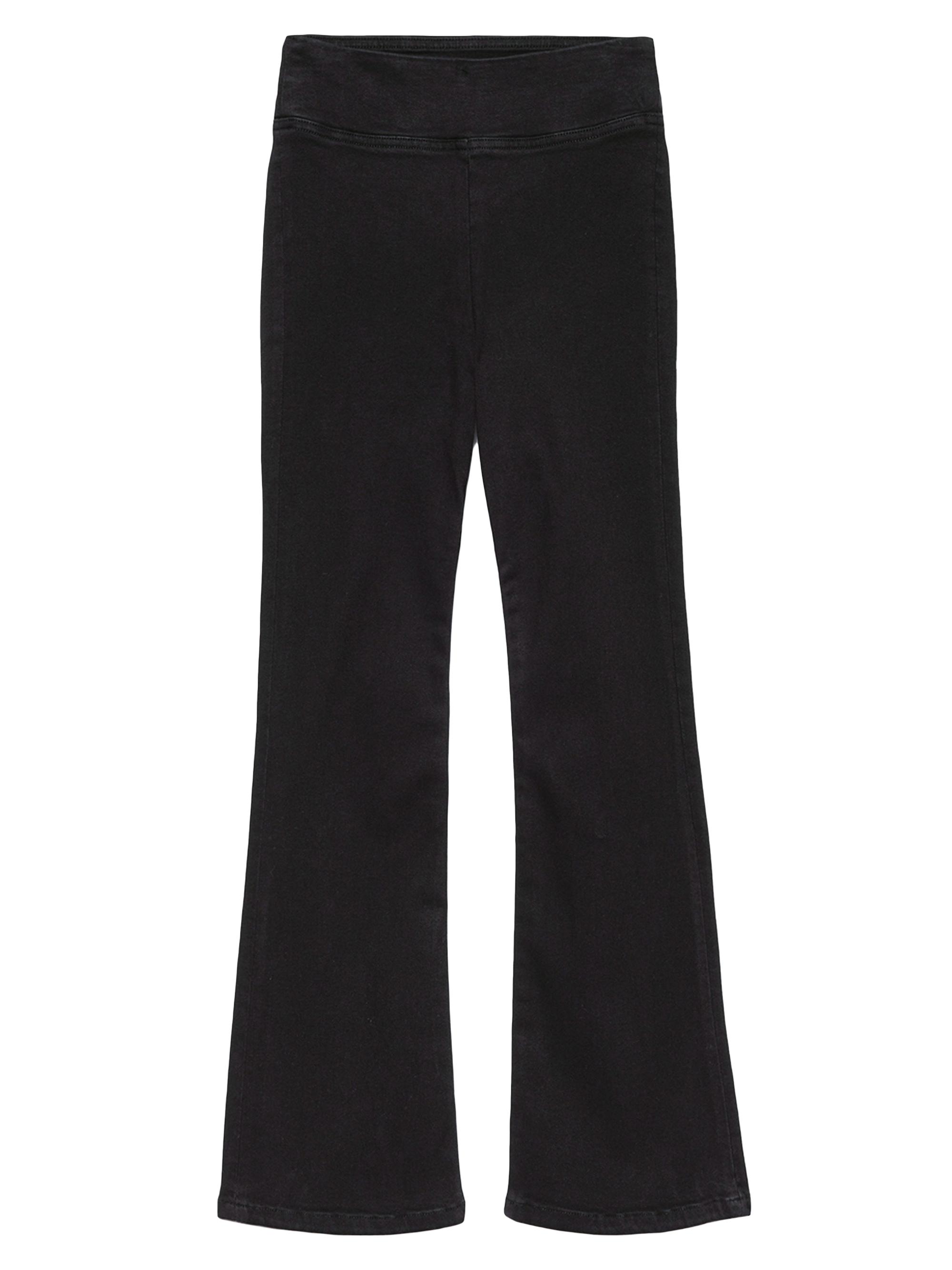 Frame Women's Jet Set Crop Mini Boot Stretch Pull-On Jeans - Sheen Noir