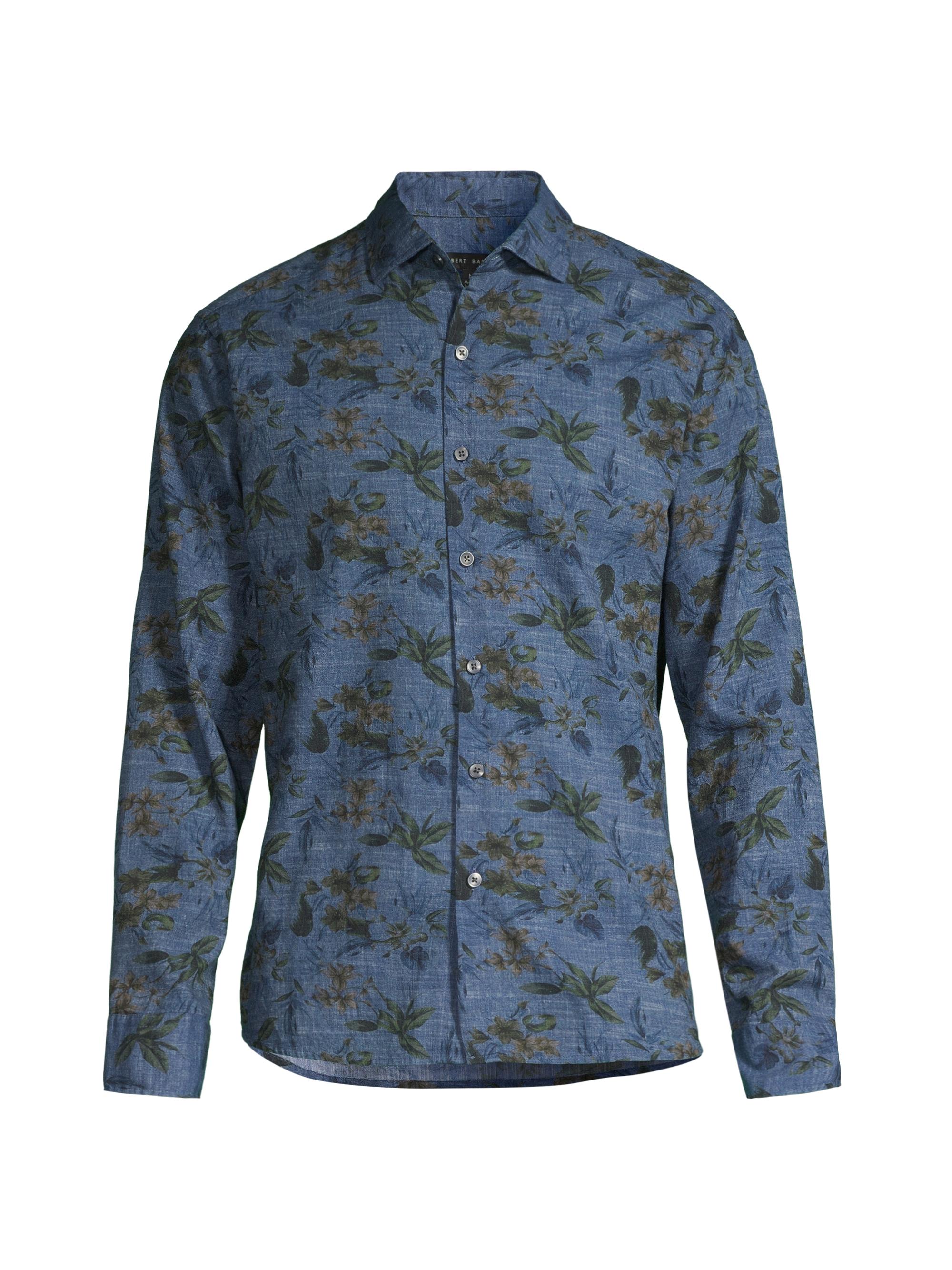 Robert Barakett Men's Lexington Floral Slim-Fit Shirt - Navy