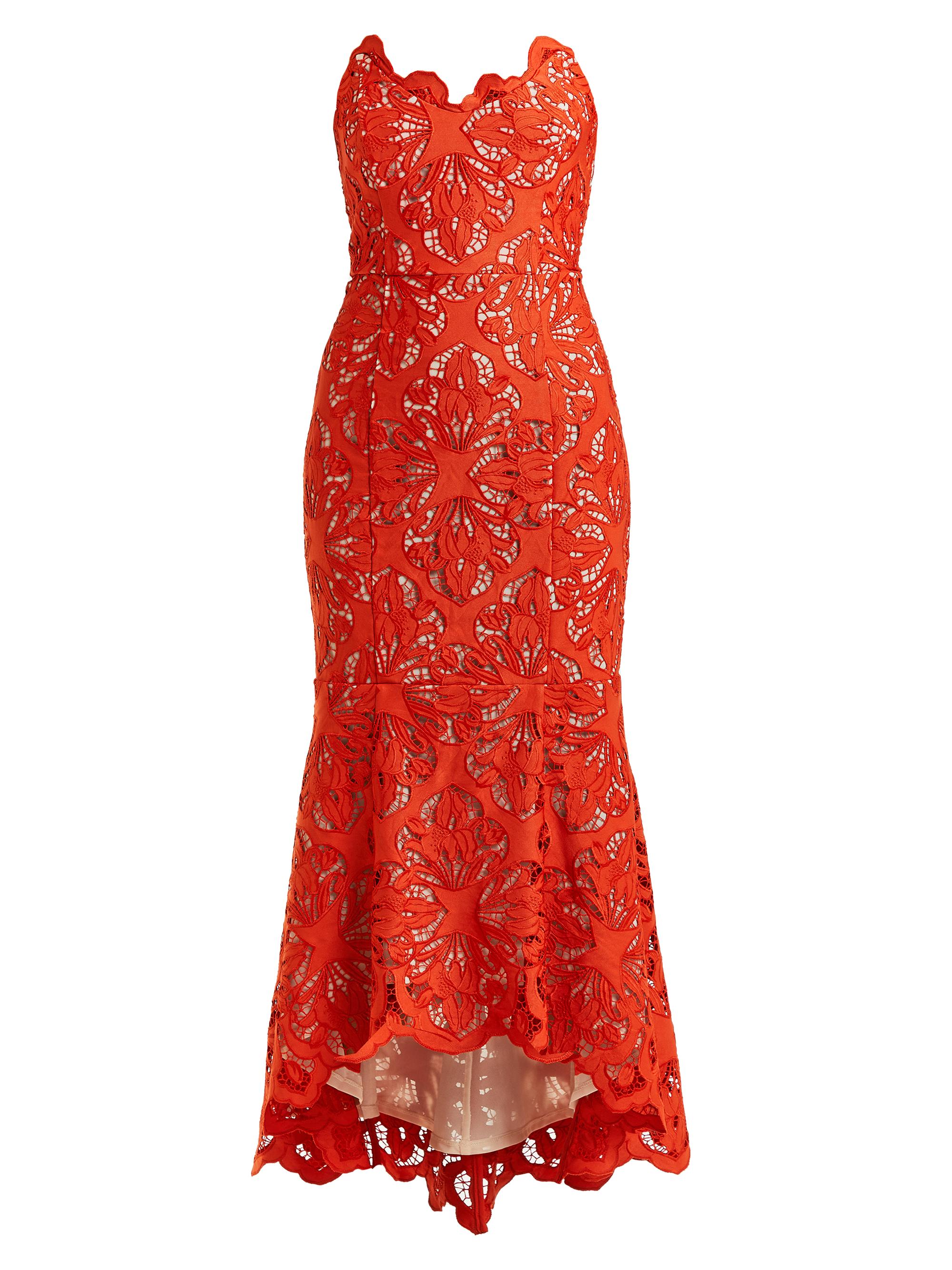 Mestiza New York Women's Christianna Strapless Lace Gown - Red