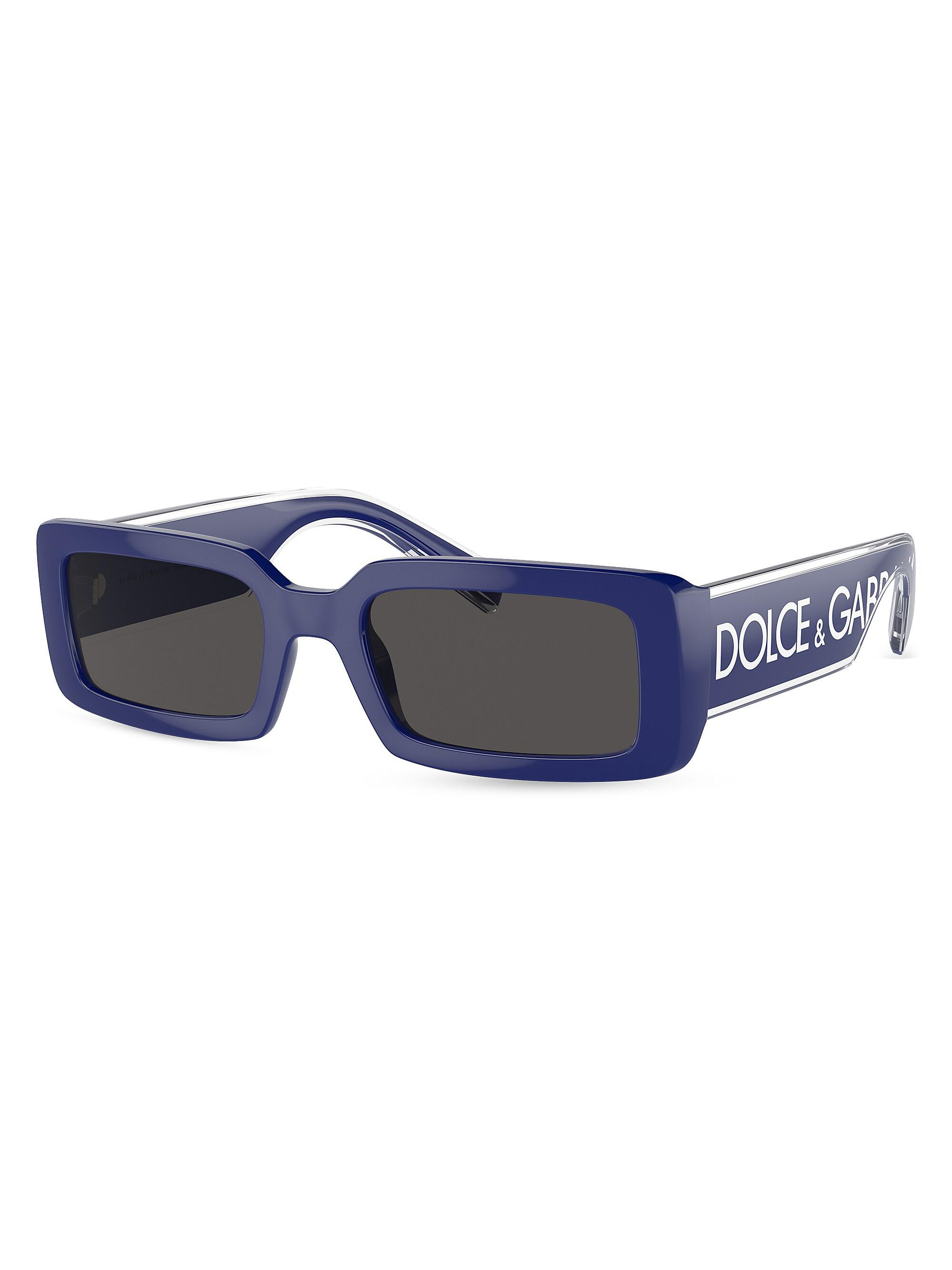 Dolce & Gabbana Men's 53MM Rectangular Sunglasses - Blue