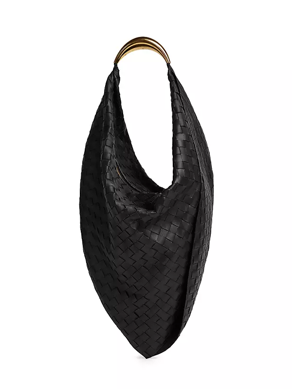 Black Foulard Intrecciato-leather shoulder bag