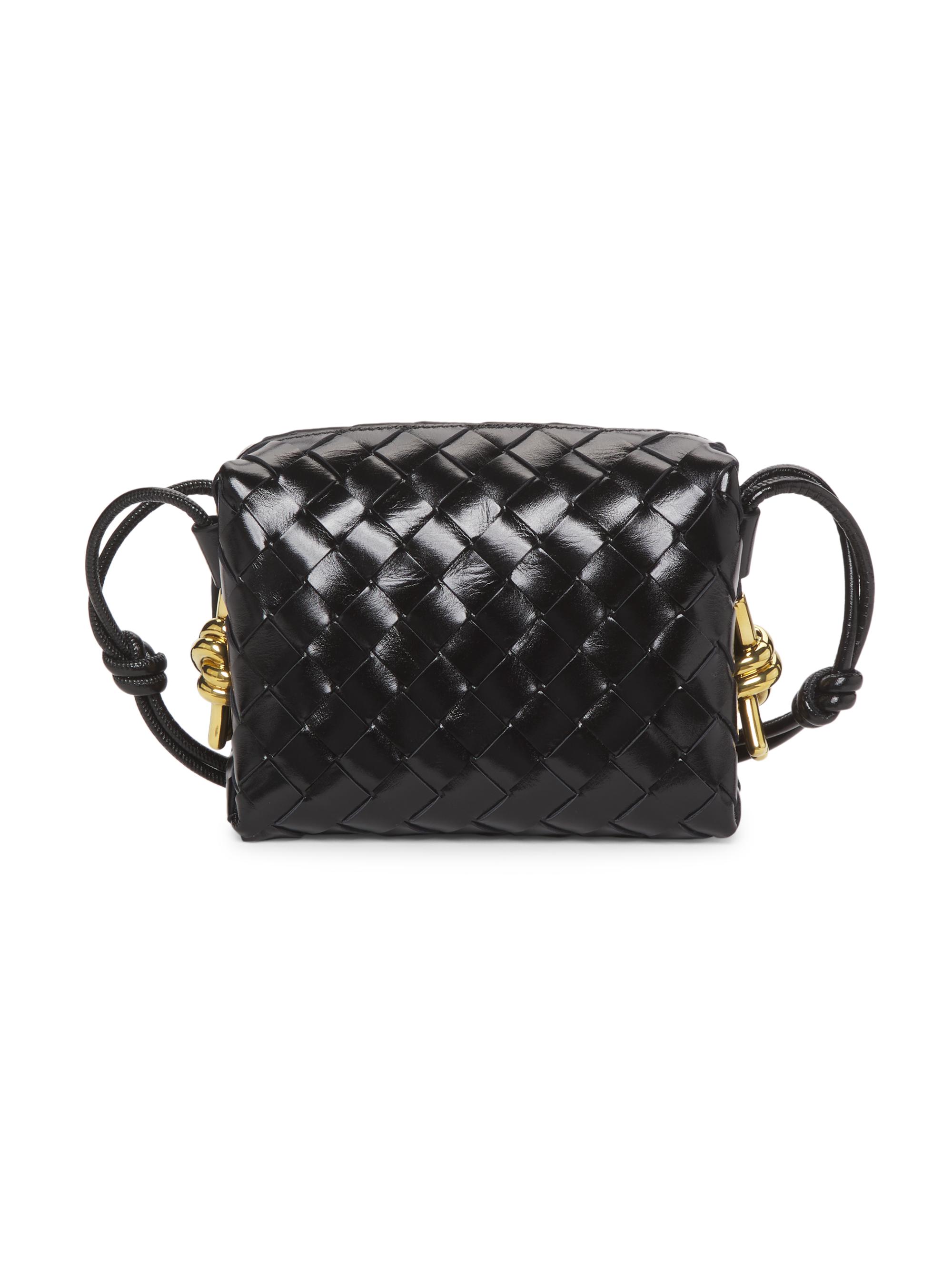 Bottega Veneta Women's Mini Loop Intrecciato Leather Camera Bag - Black
