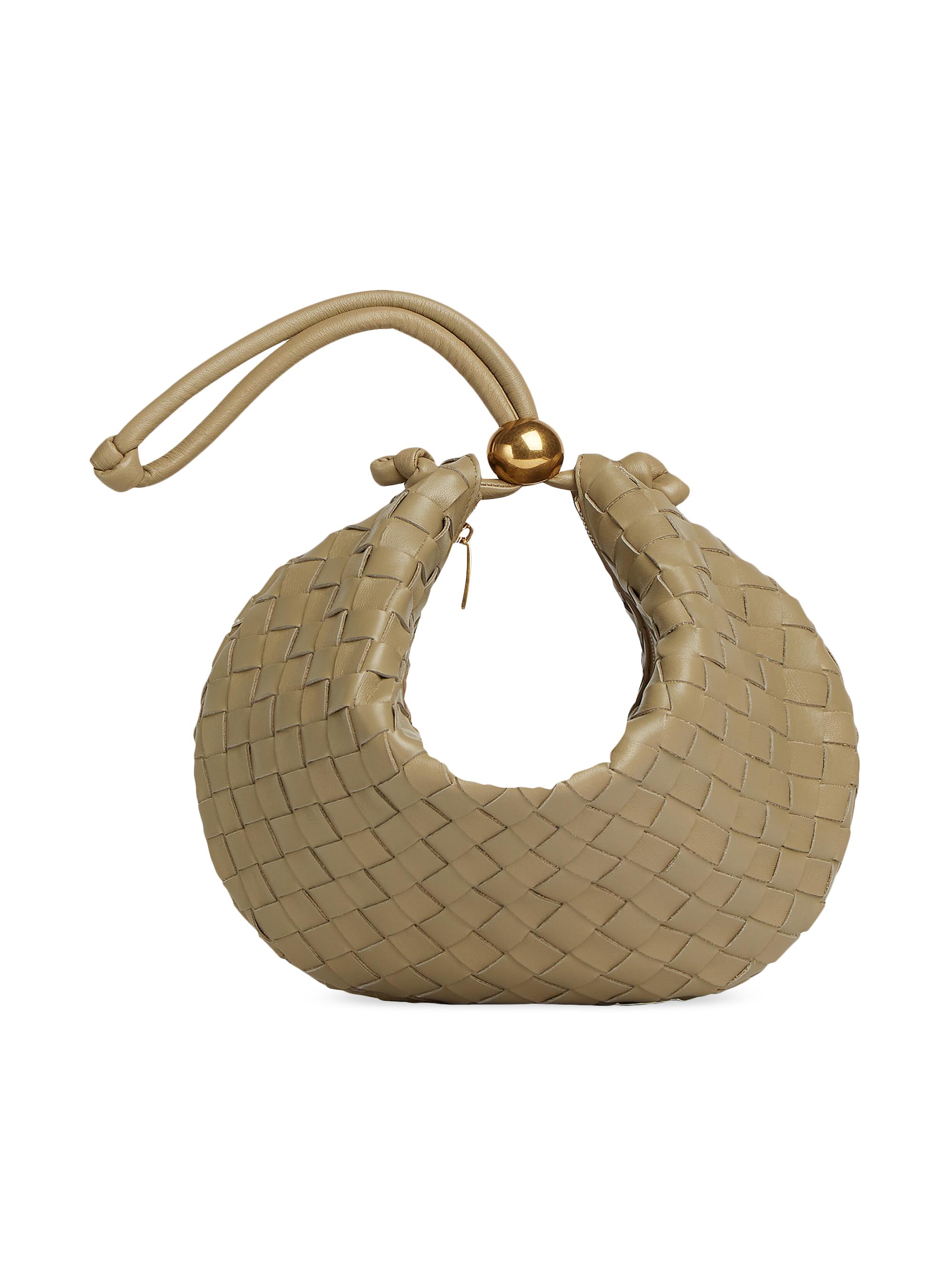 Bottega Veneta Women's Turn Intrecciato Leather Shoulder Bag - Travertine