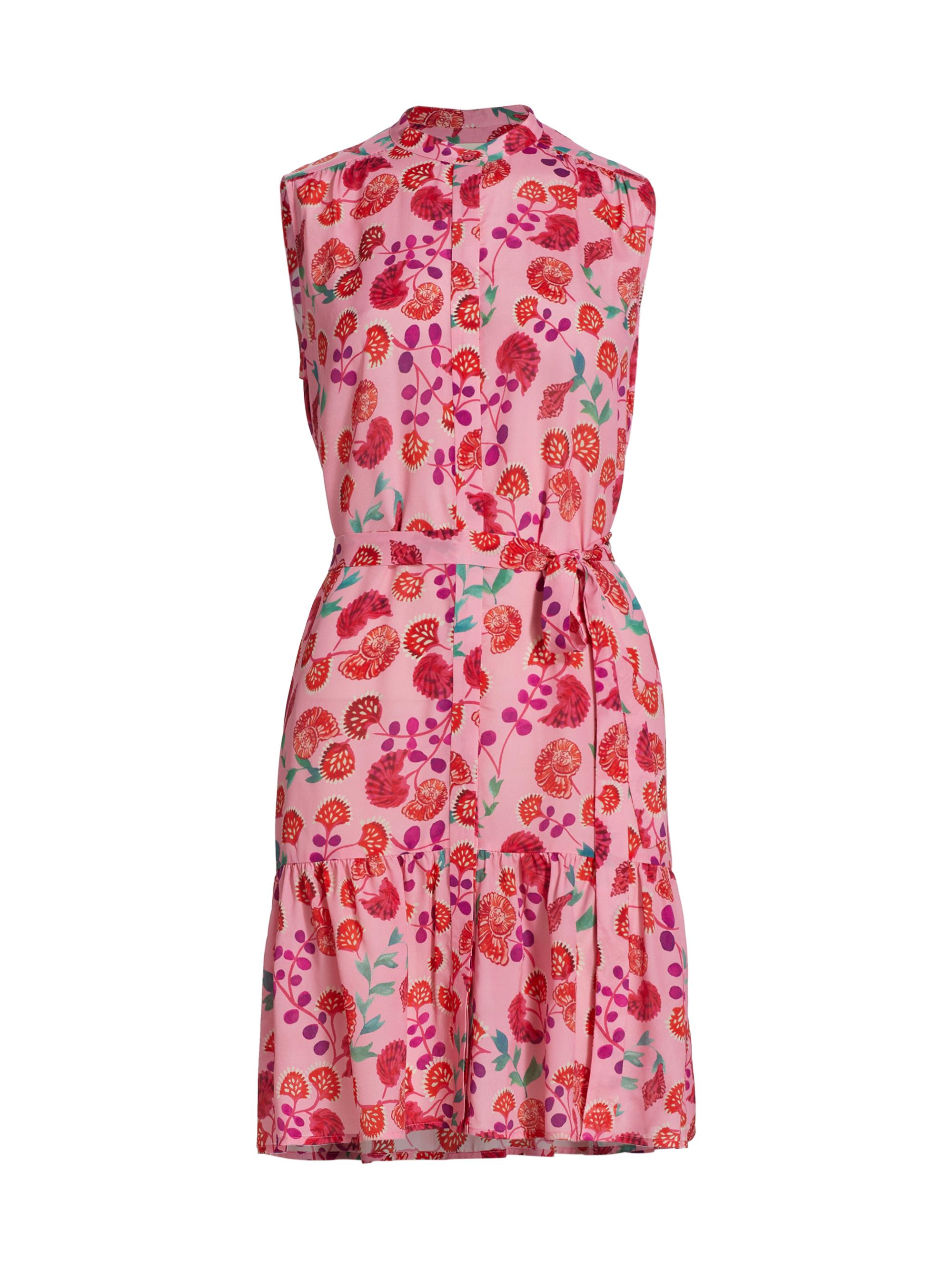 Saloni Women's Tilly Belted Floral Minidress - Ammonite Rose