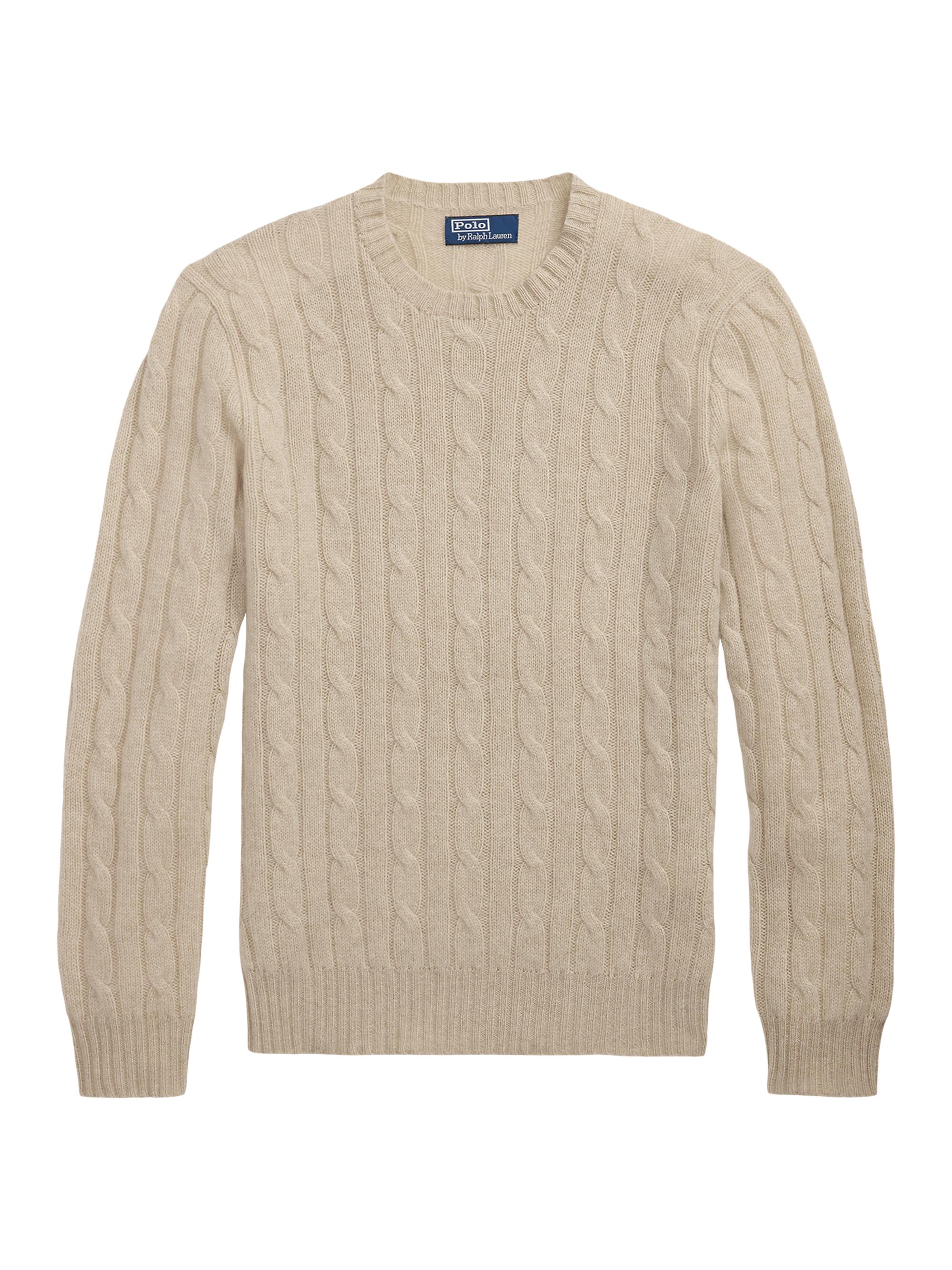 Polo Ralph Lauren Men's Cashmere Cable-Knit Sweater - Natural Cream Heather