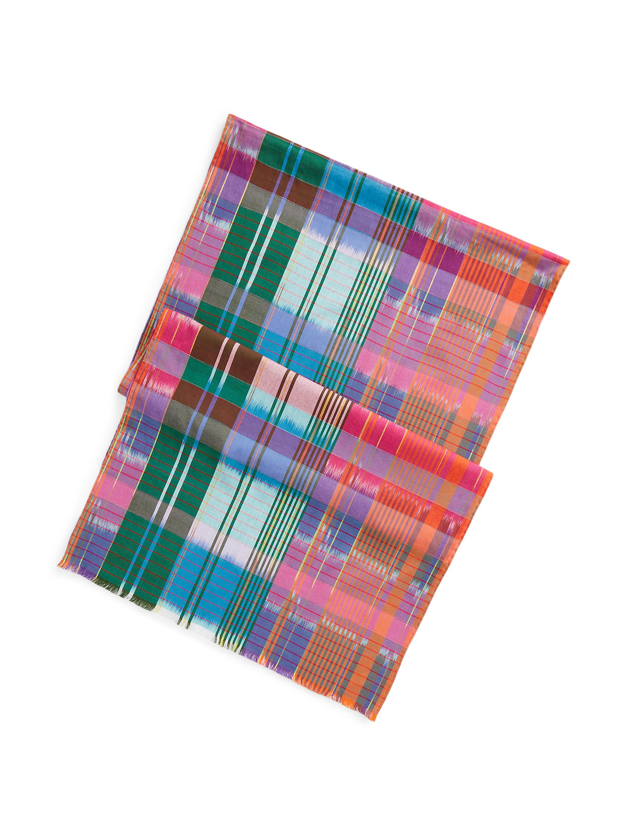 Ralph Lauren Purple Label Men's Vintage Ikat Plaid Scarf