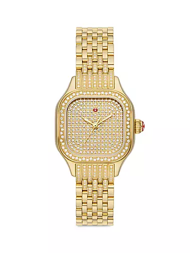 Meggie 18K-Gold-Plated & 2.8 TCW Diamond Bracelet Watch/29MM