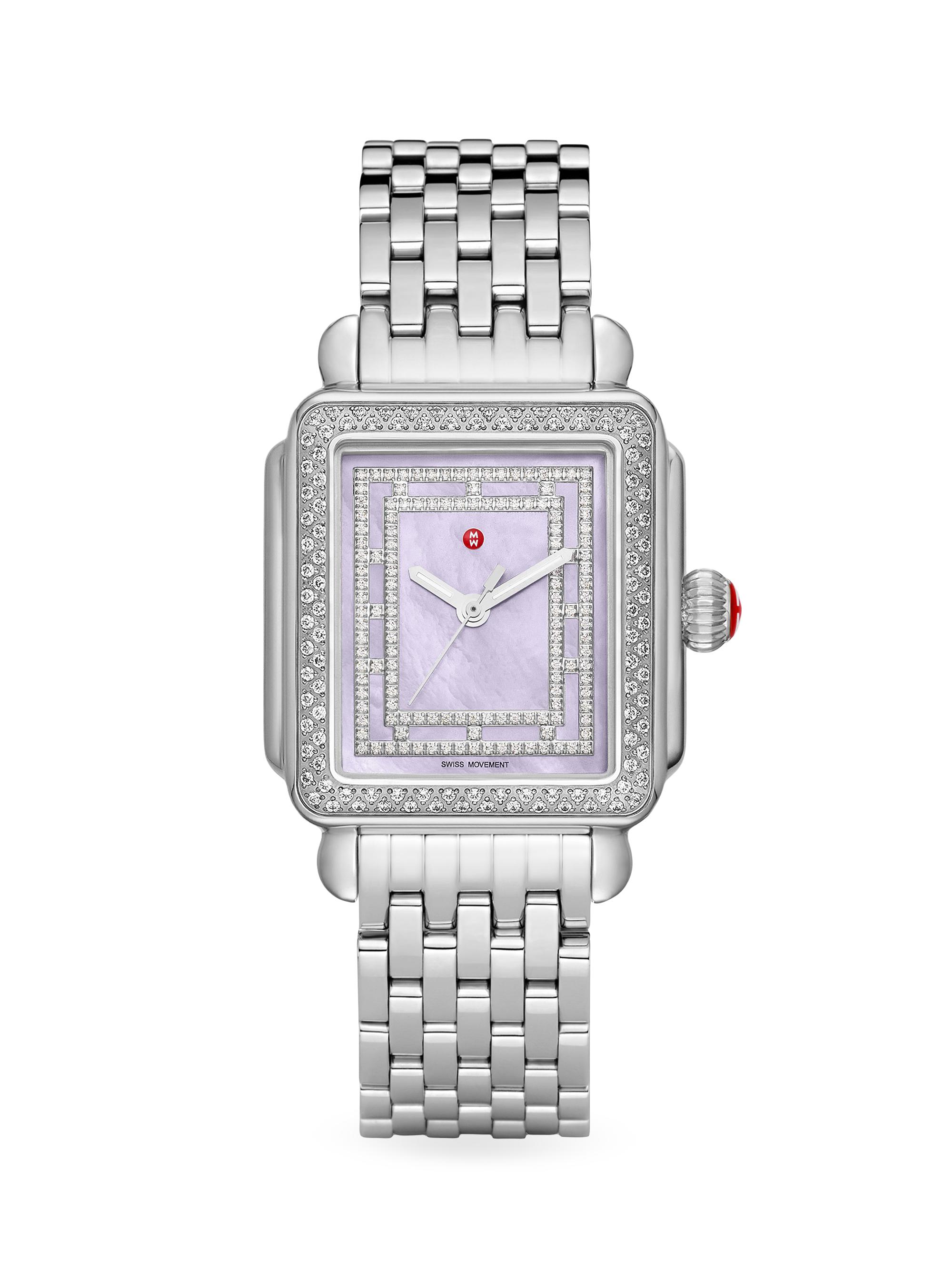 Michele Women's Deco Madison Stainless Steel Diamond Watch