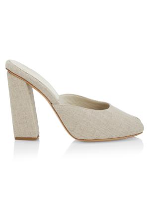 GIA/RHW Toe Ring Suede Mule in Cream