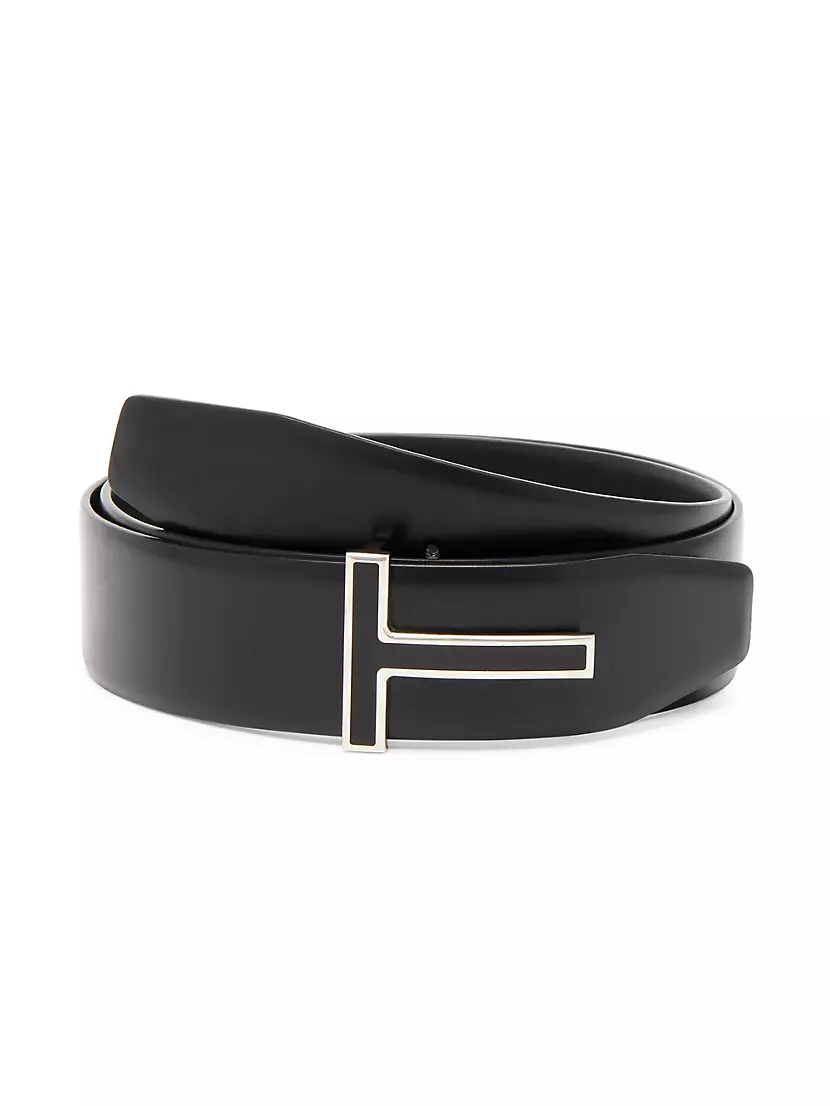 Tom Ford T-Buckle Leather Belt - Pink