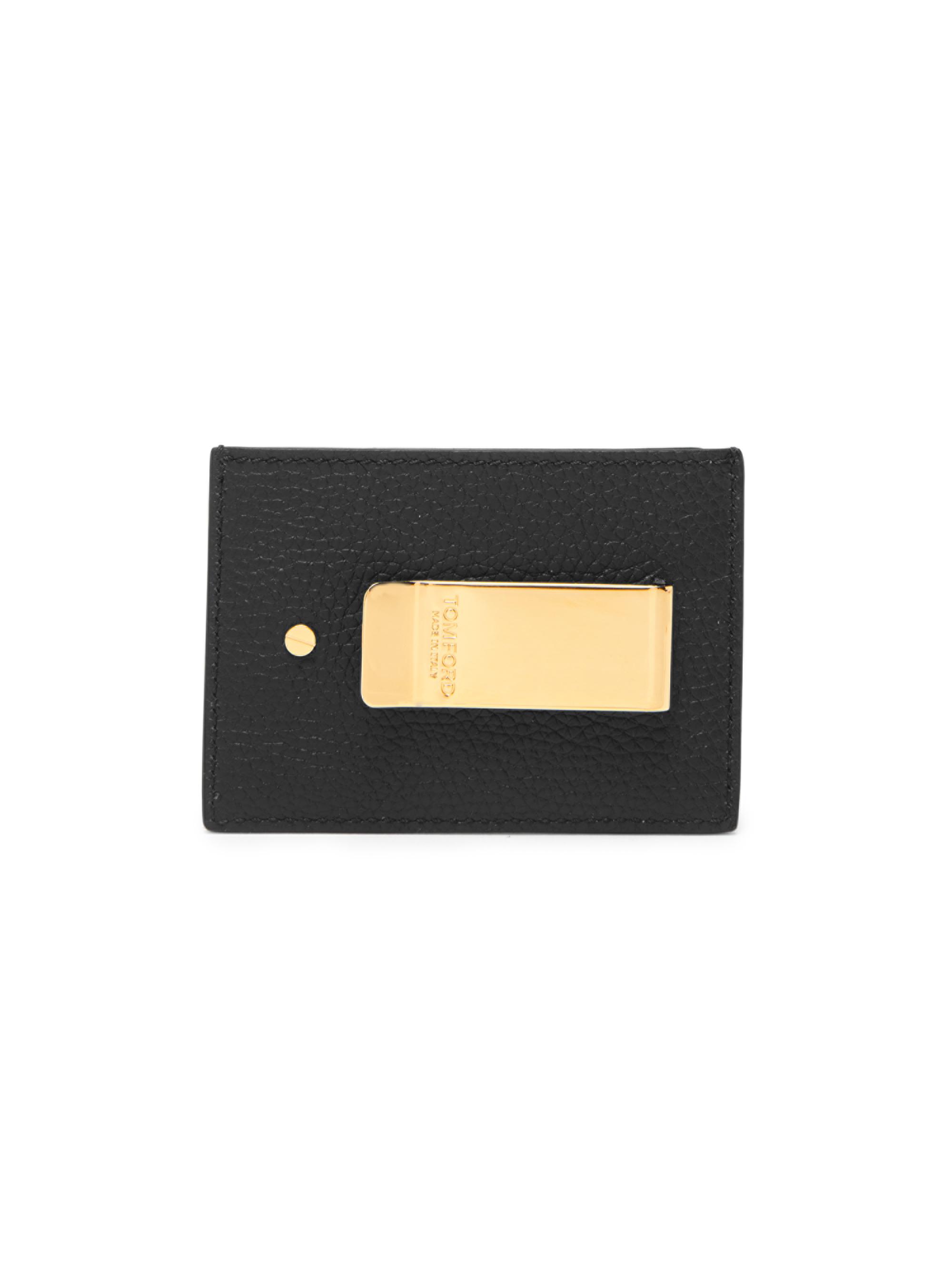 TOM FORD Grained Leather Card Holder Money Clip Saks Fifth Avenue