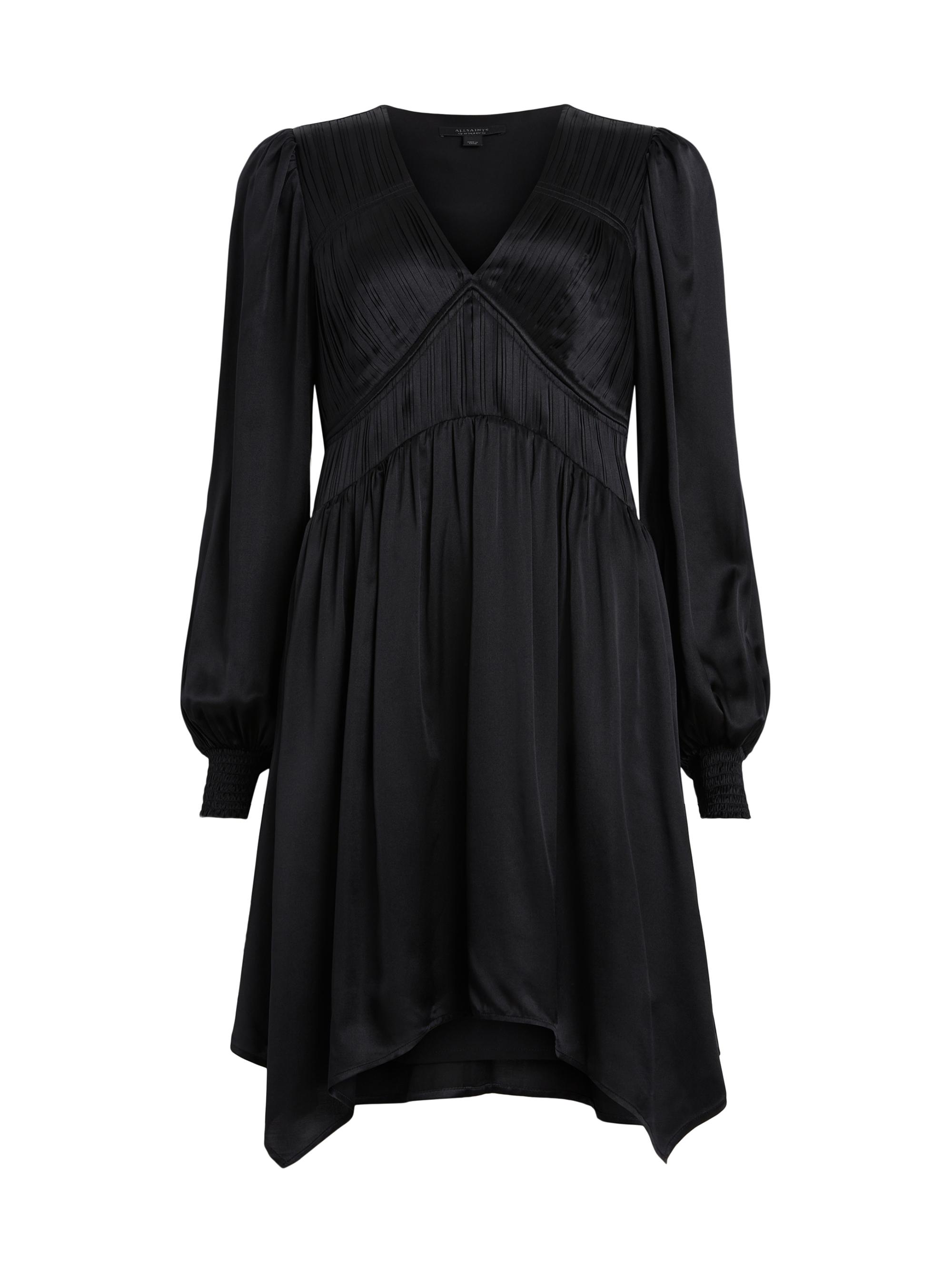 AllSaints Women's Esta Satin Handkercheif Minidress - Black