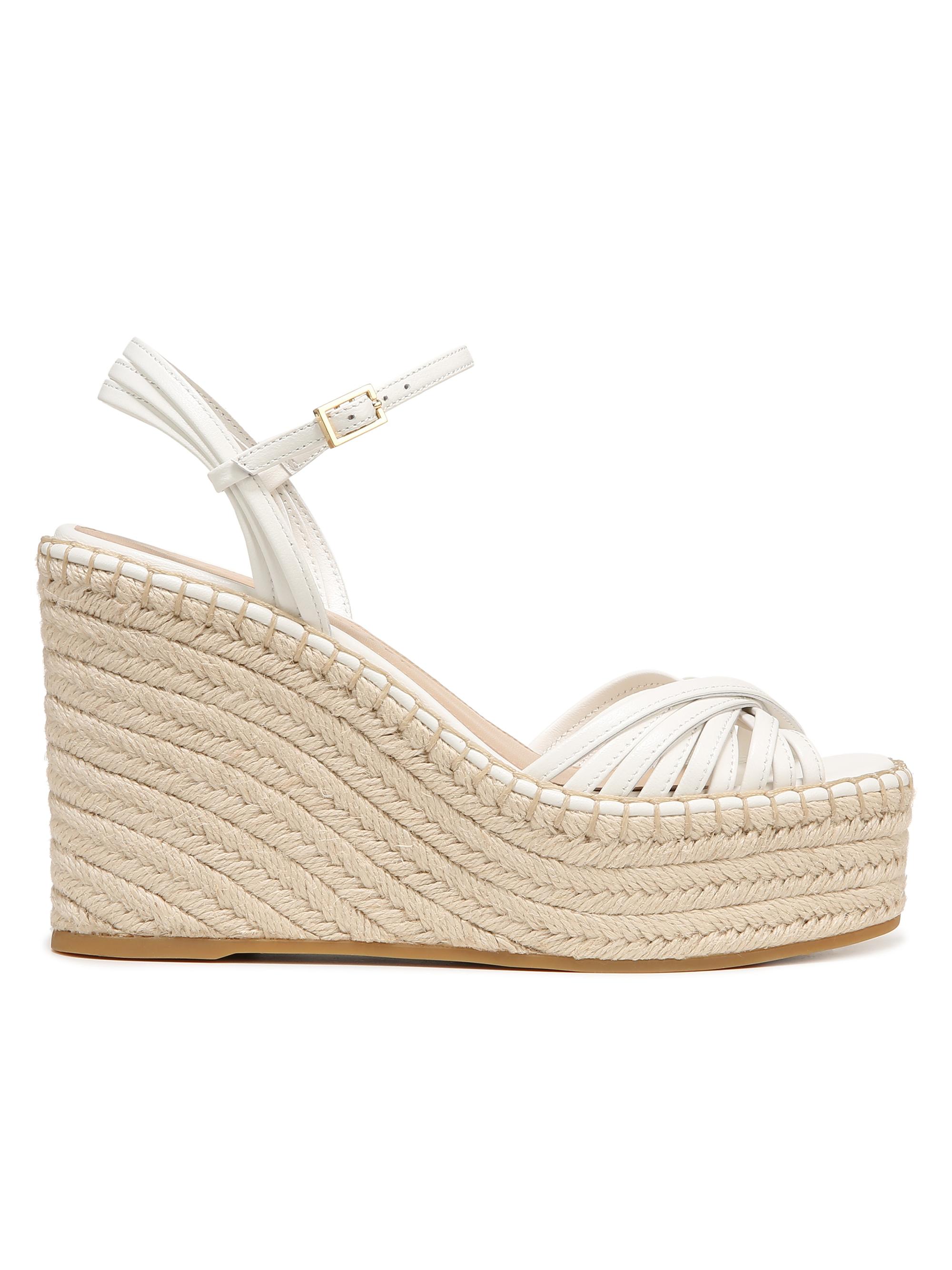 Veronica Beard Women's Ravina Leather Espadrille Wedge Sandals - Coconut