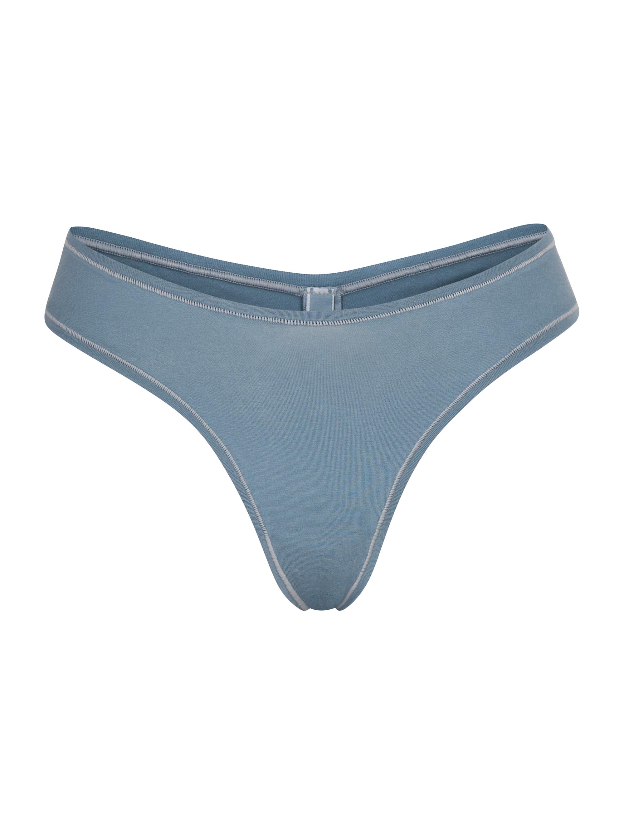 SKIMS Women's Cotton Jersey Dipped Thong - Kyanite