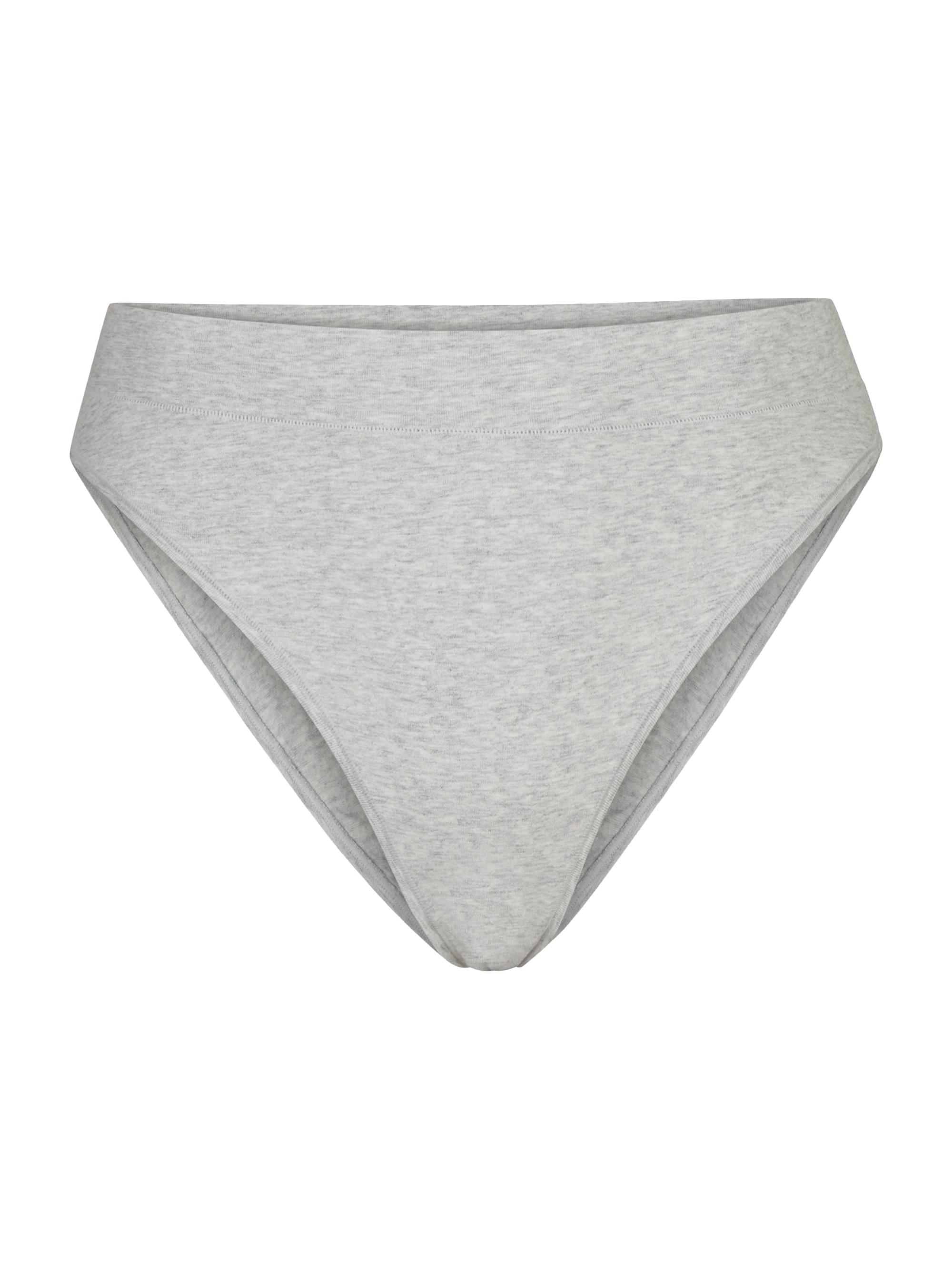 SKIMS Women's Cotton Jersey Cheeky Tanga - Light Heather Grey