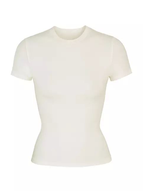 Skims Cotton Jersey T-Shirt - Black - Size M