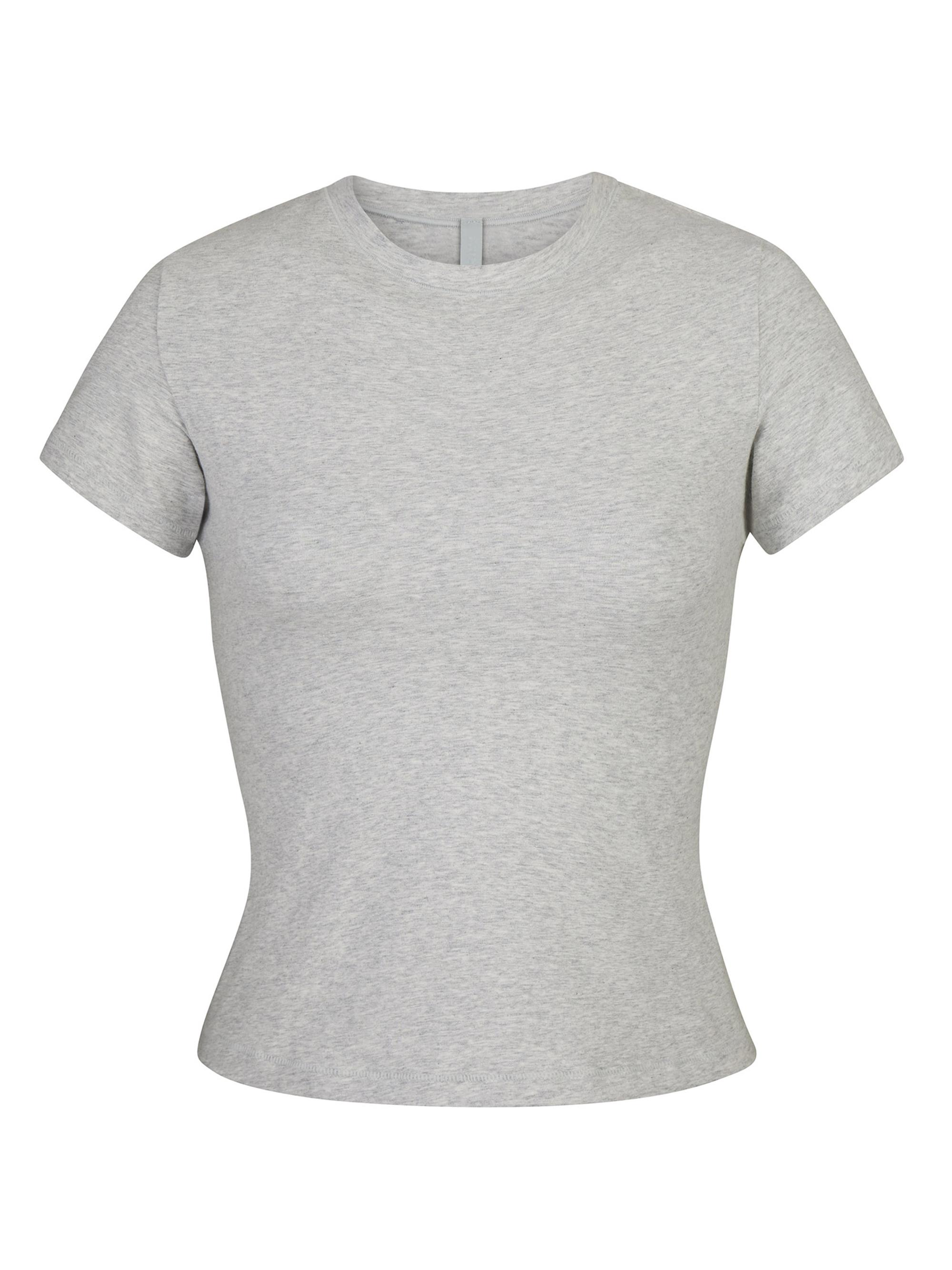 SKIMS Women's Cotton Jersey T-Shirt - Light Heather Grey
