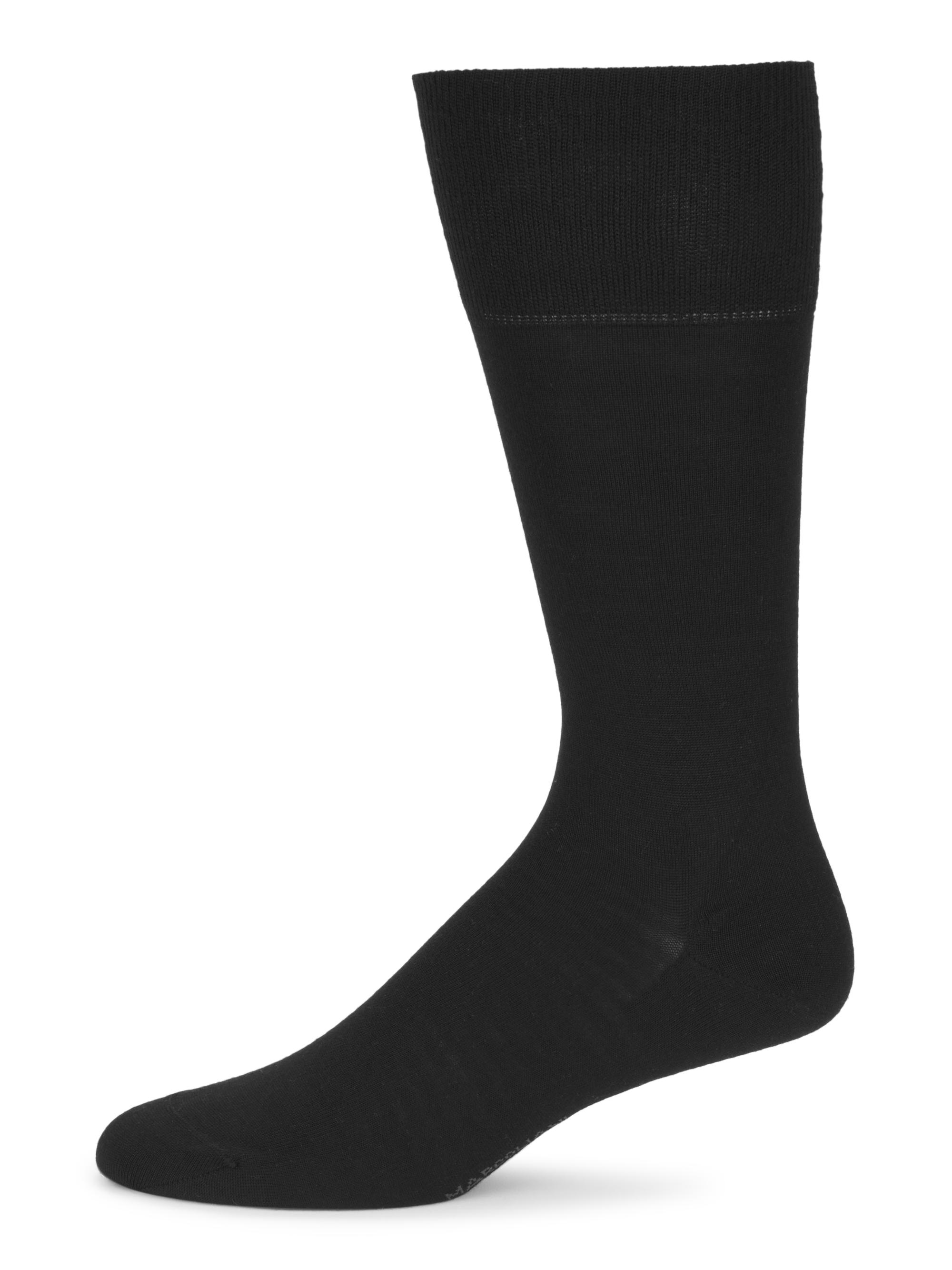 Marcoliani Men's Frequent Flyer Wool & Cotton Crew Socks - Black